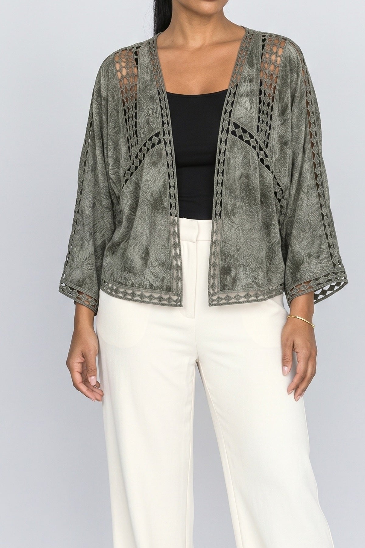 Lace Oversized Knit Cardigan, fabric detail