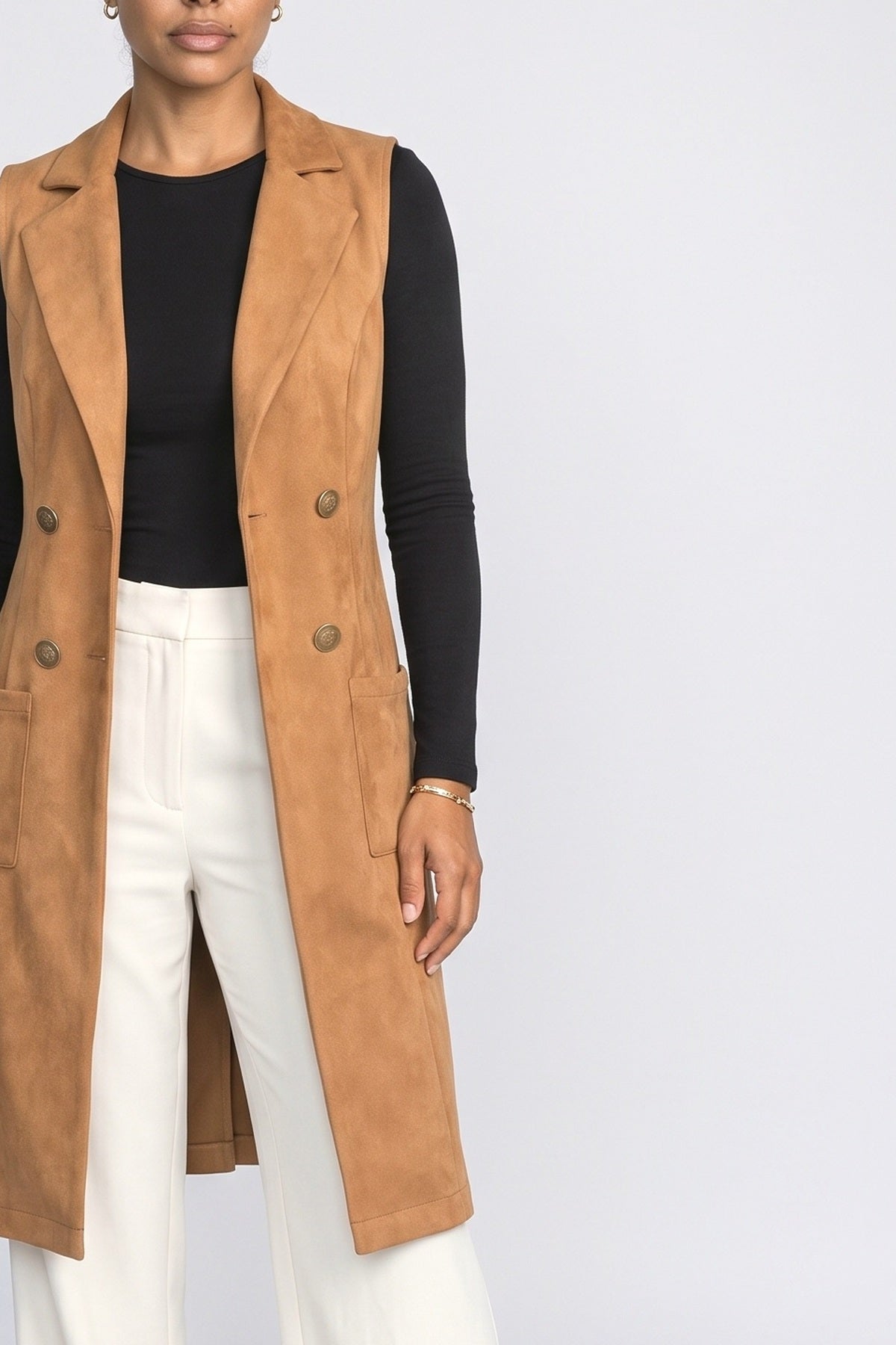 Sleeveless Bomber Jacket, fabric detail