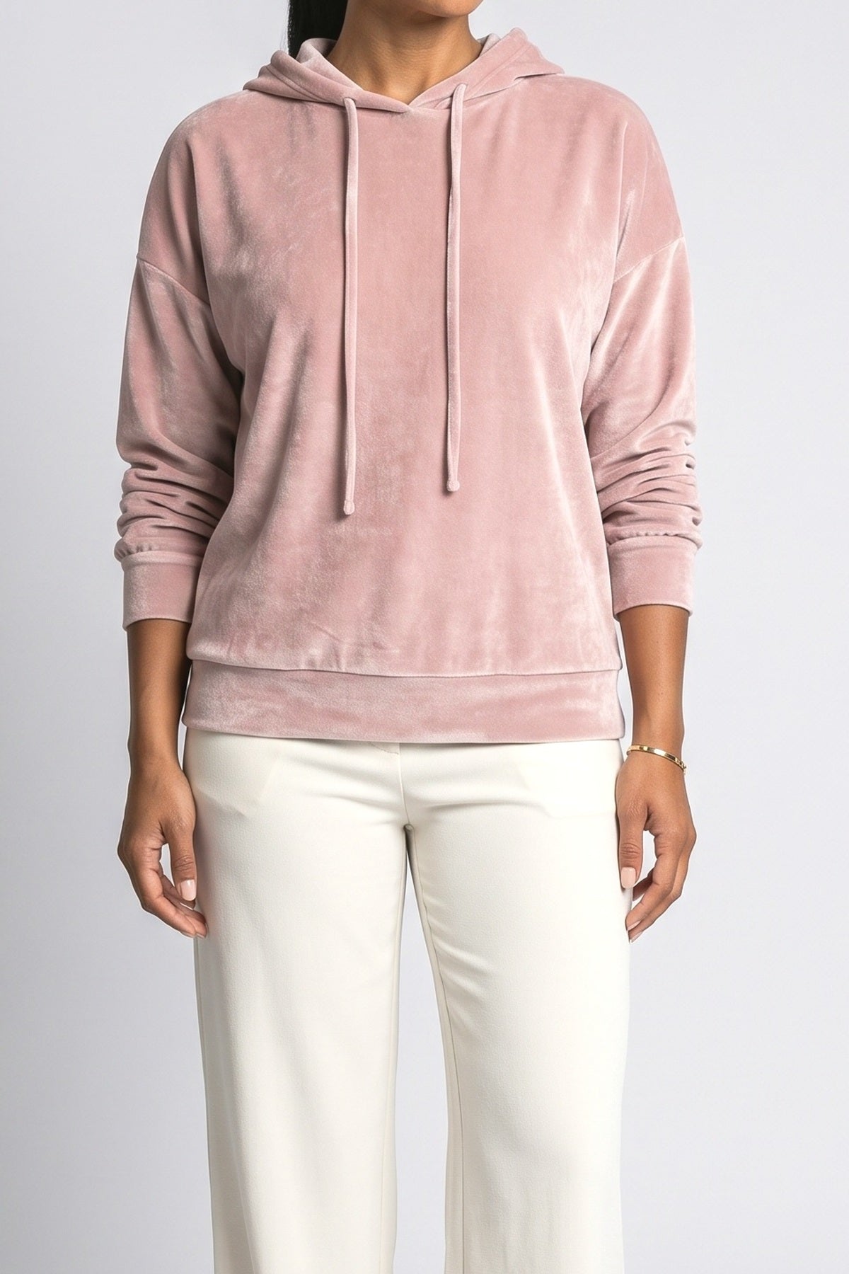 Velvet Ruffle Hoodie, fabric detail
