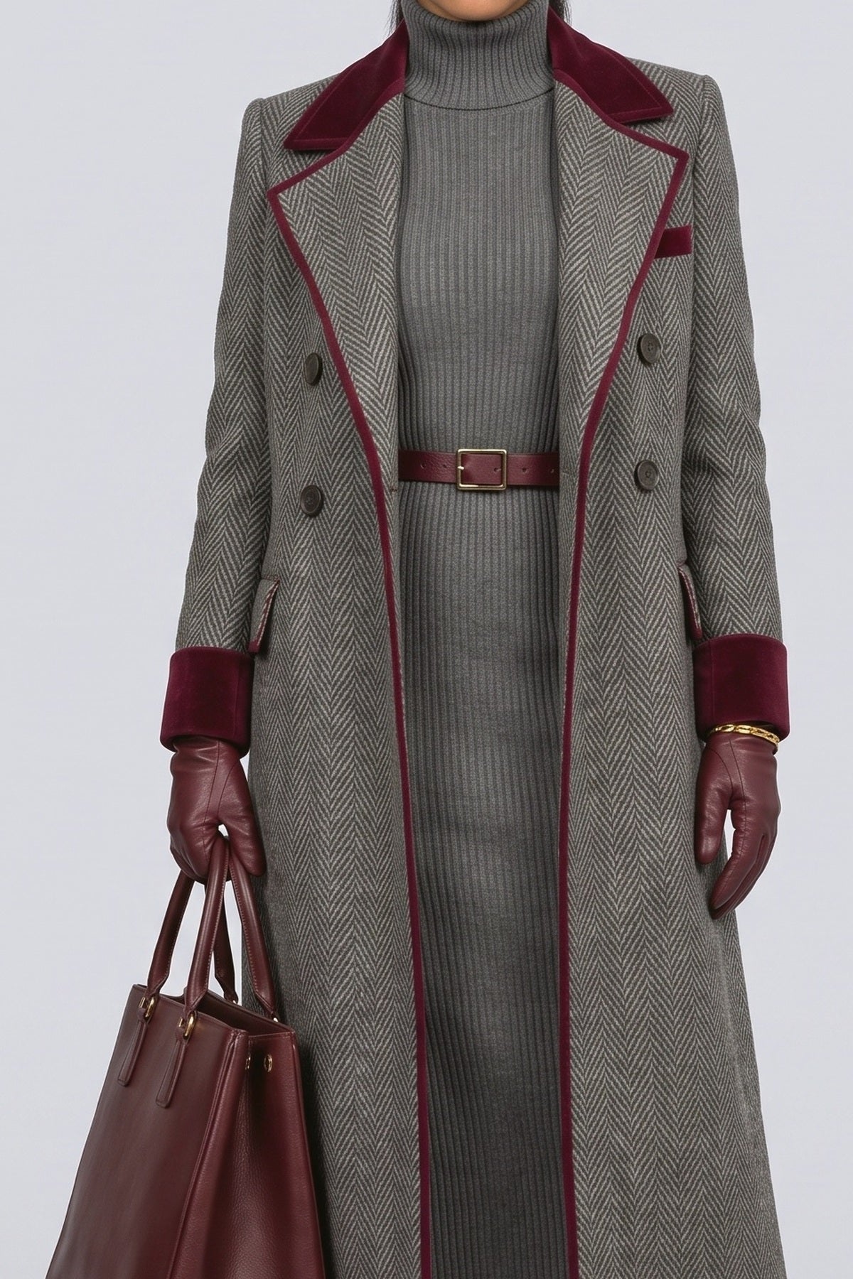 Gray Wool Coat, fabric detail