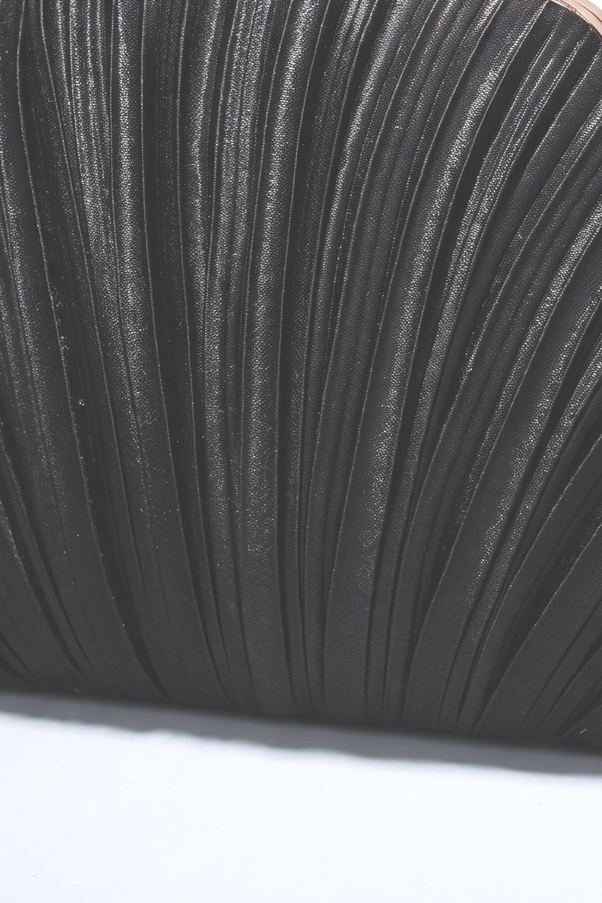 Shell Evening Bag Pleated Clutch, fabric detail