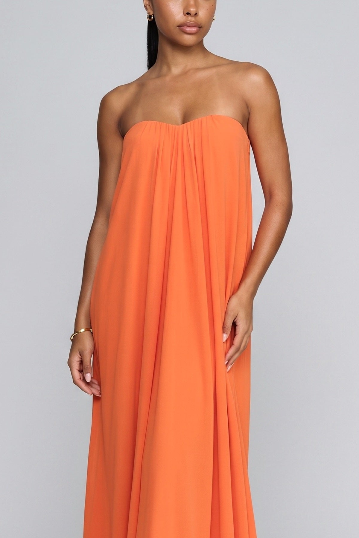 Strapless A-Line Maxi Dress, fabric detail