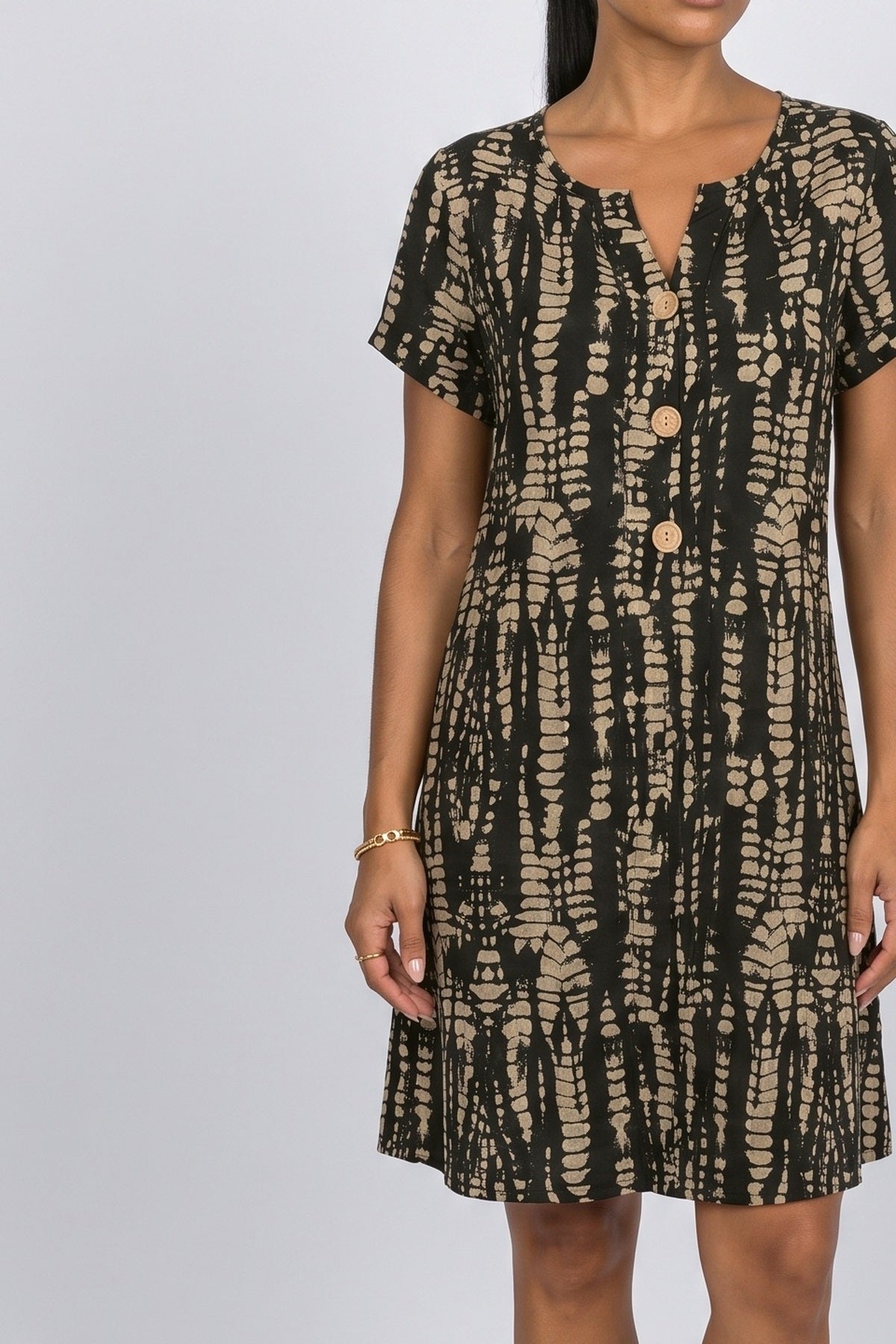 Print A-Line Summer Dress, fabric detail