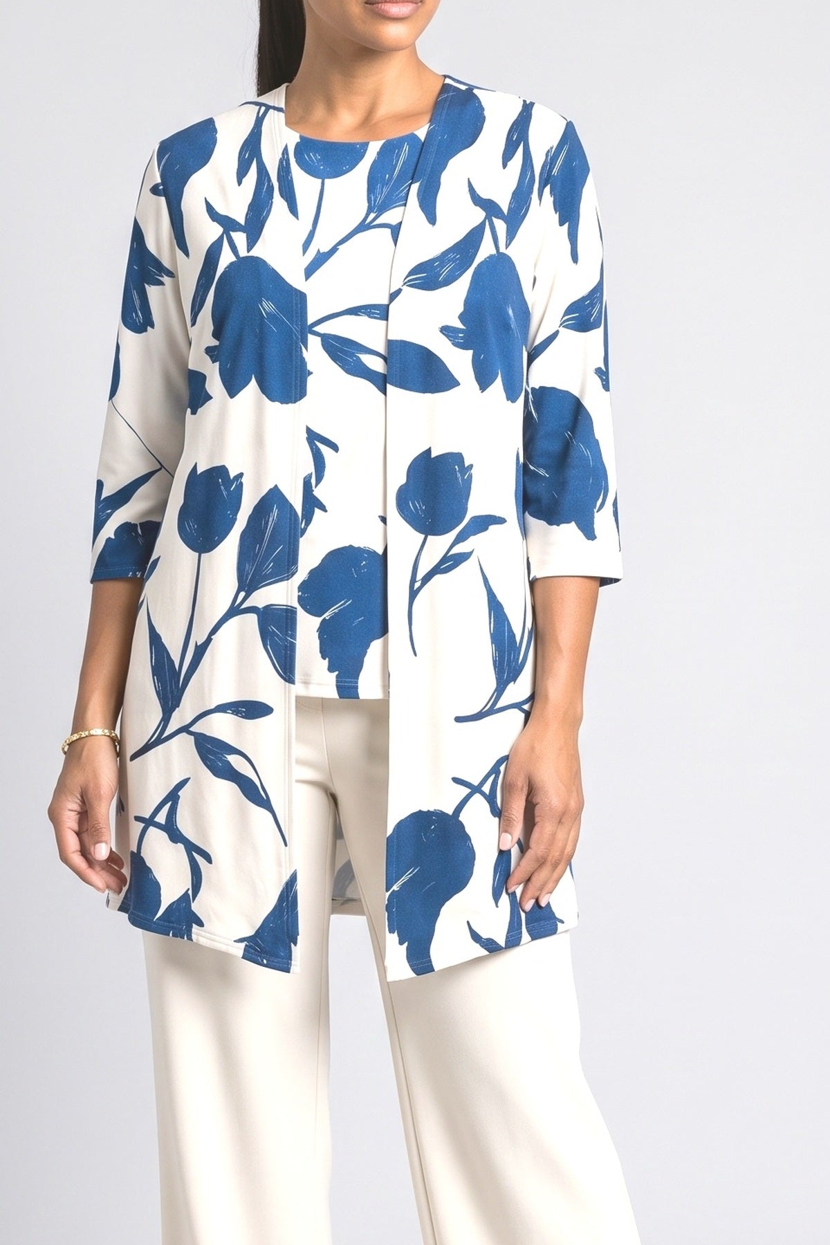 Blue Long Cardigan, fabric detail