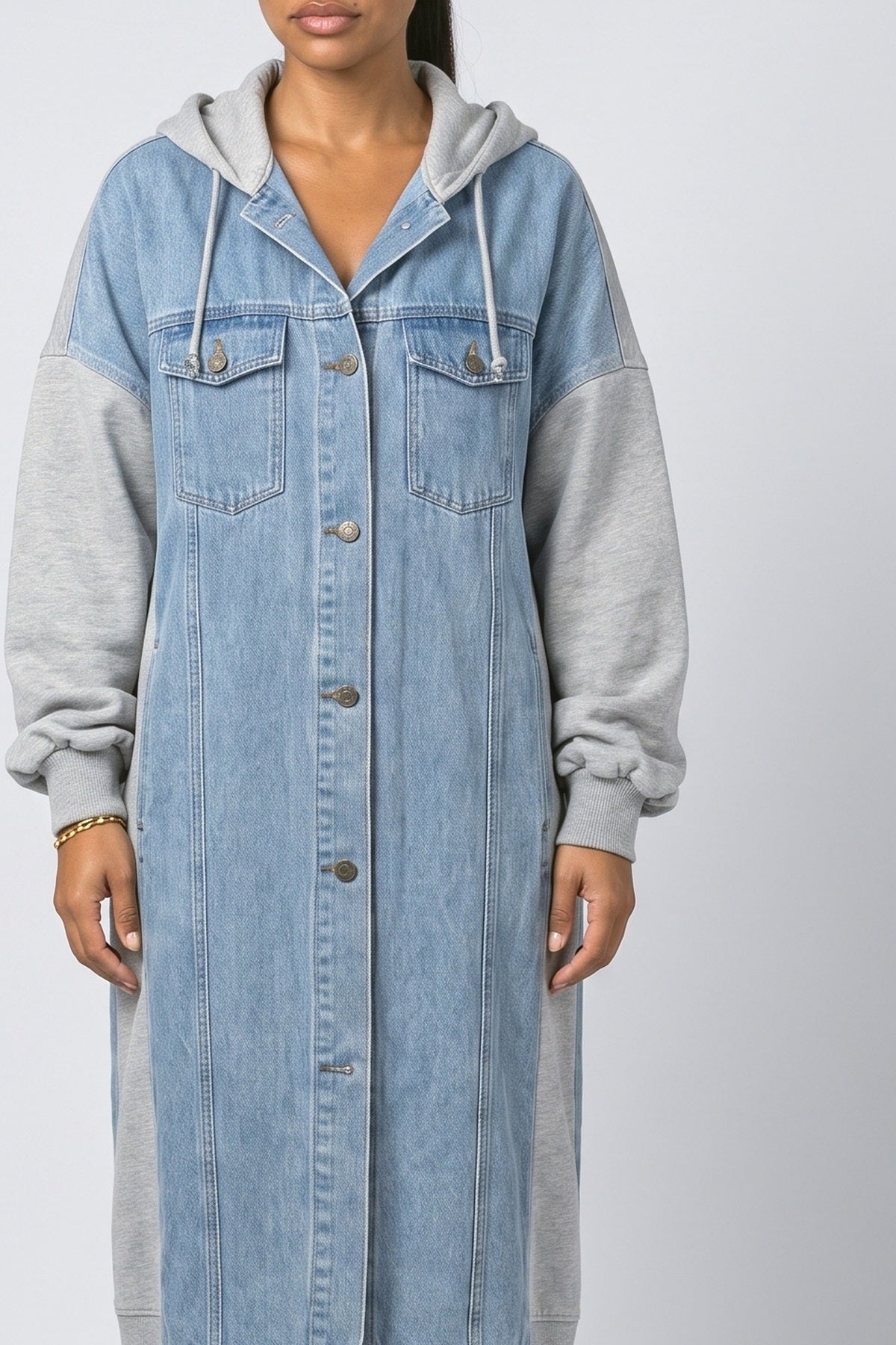 Multicolor Denim Jacket, fabric detail