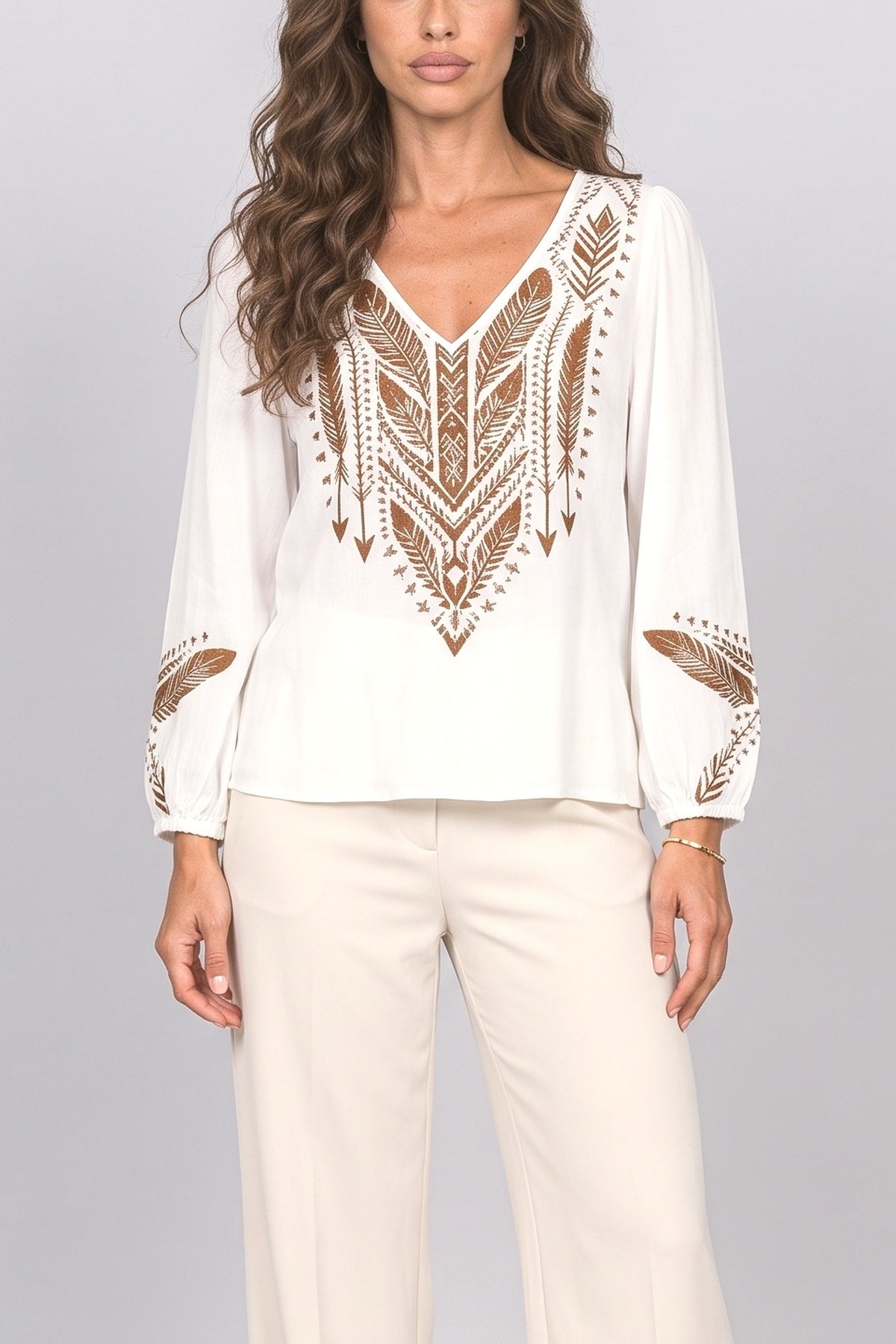 V-Neck Blouse, fabric detail
