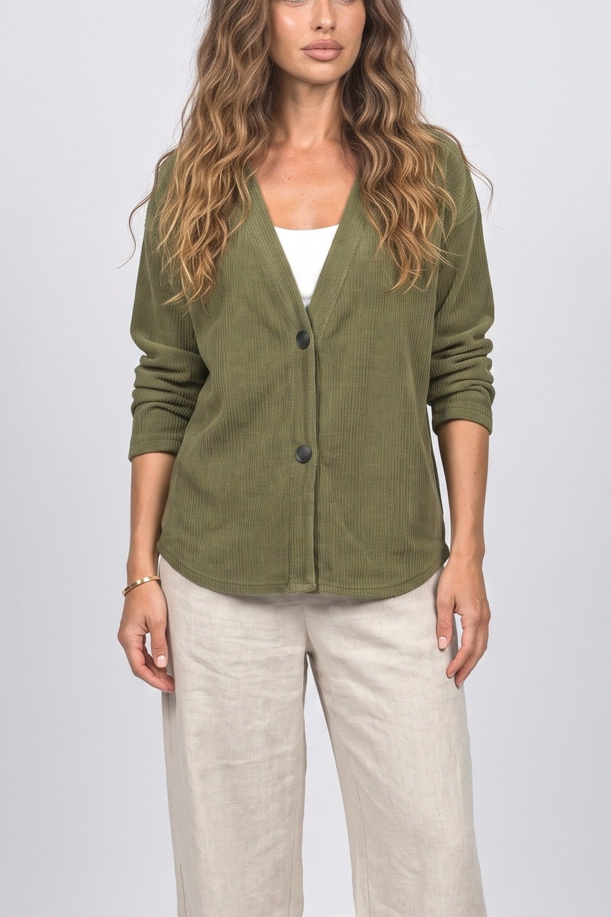 V-Neck Knit Cardigan, fabric detail