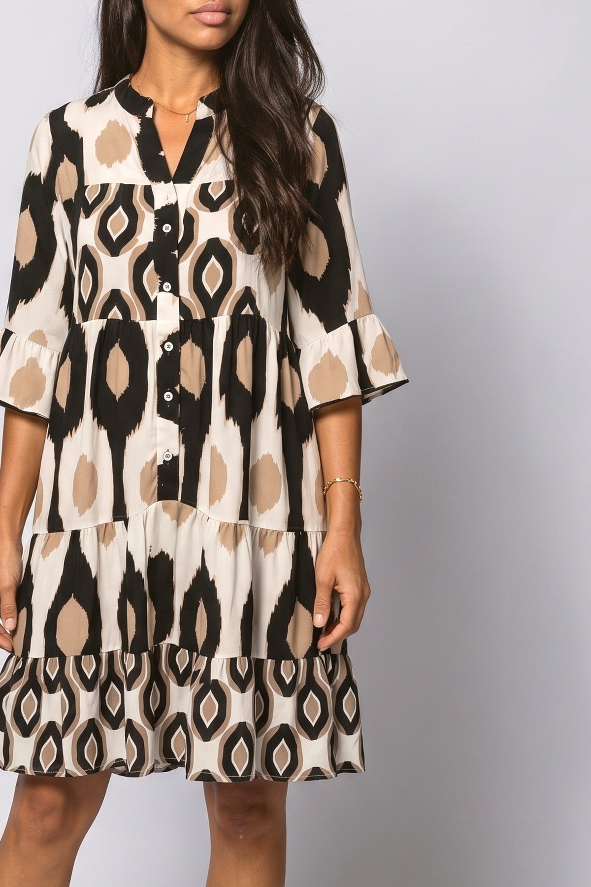 V-Neck Ruffle Summer Dress, fabric detail