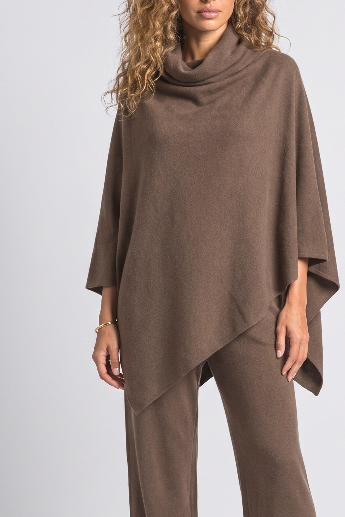 Cowl Neck Draped Two Piece Outfit, fabric detail