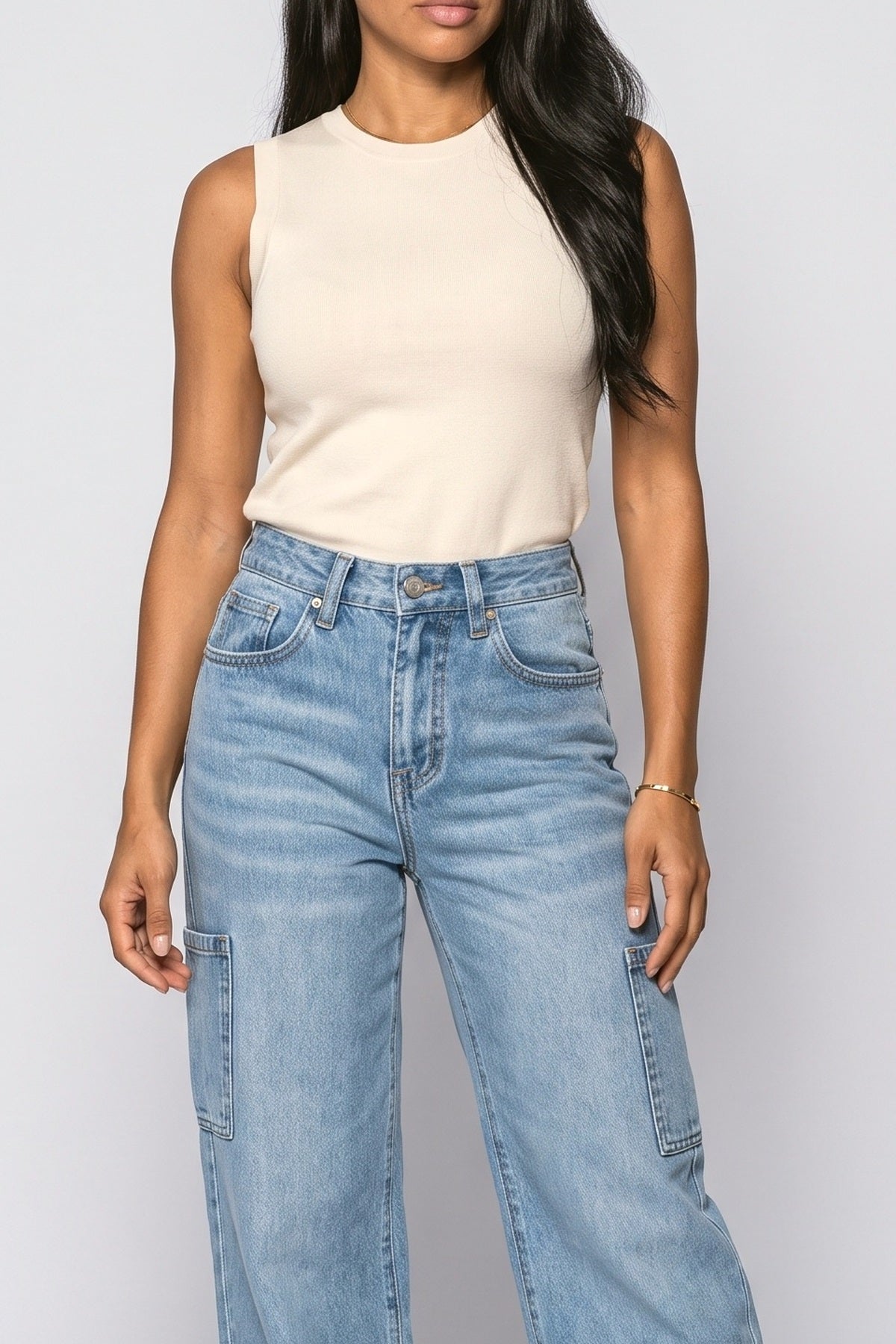 Wide Leg Jeans, fabric detail