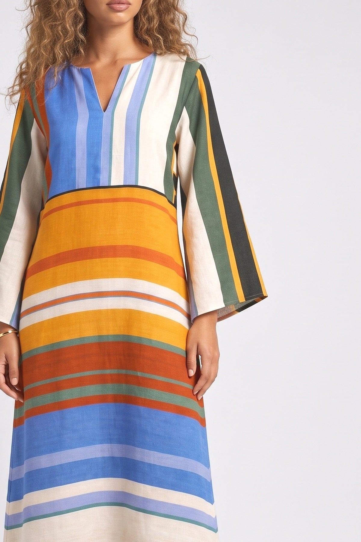 Horizon Stripe Maxi Dress, fabric detail