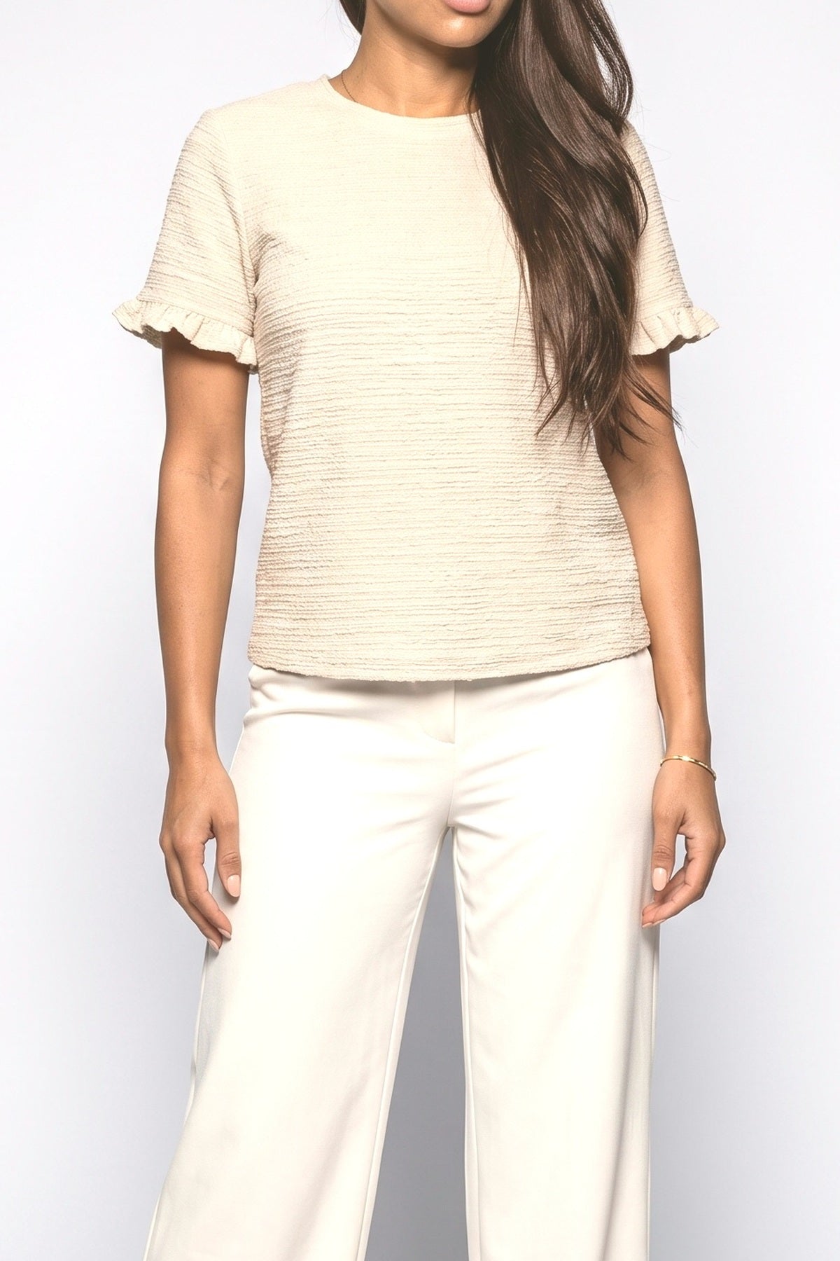 Flutter Sleeve Pullover Sweater, fabric detail