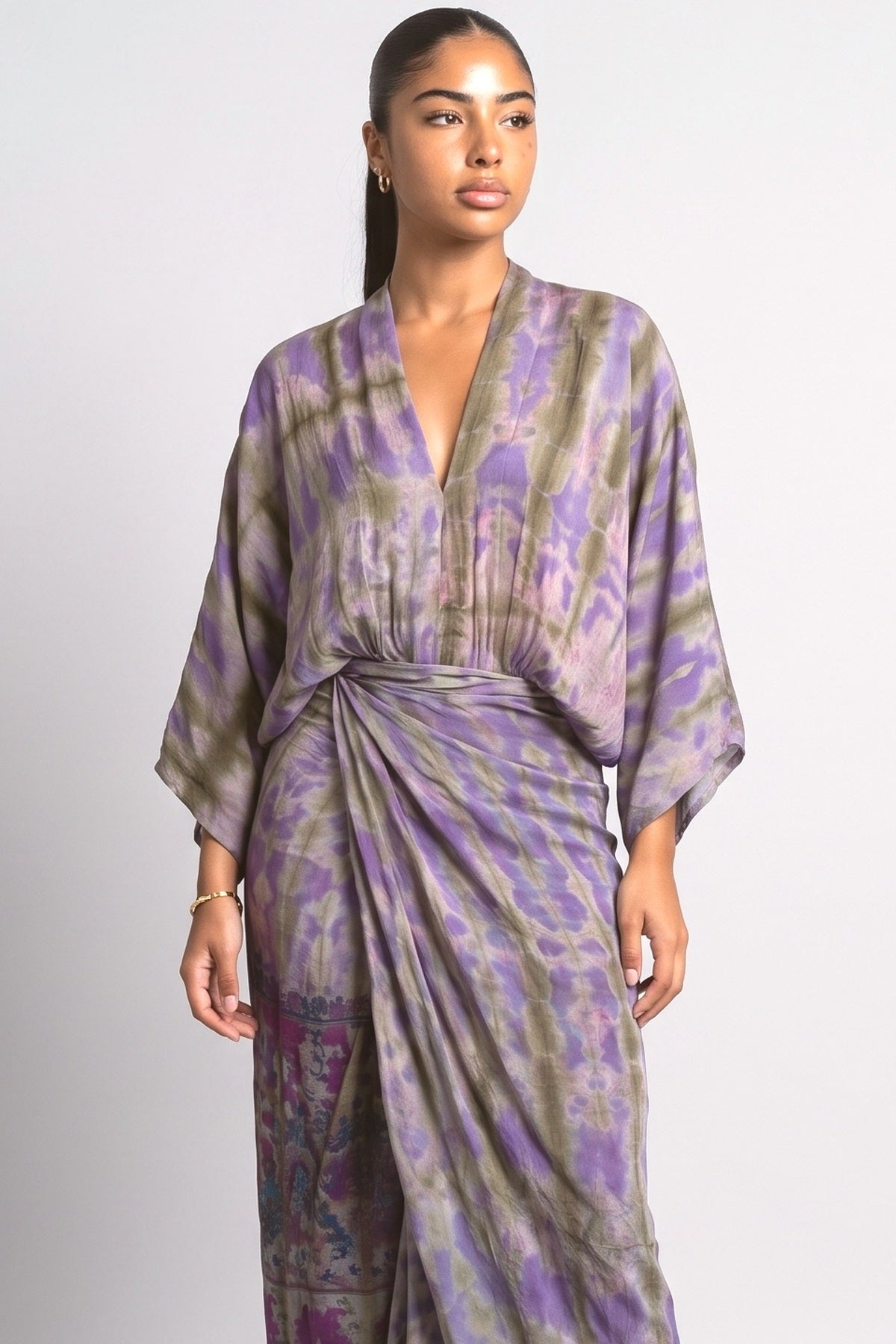 Illusion Printed Dress-10, fabric detail