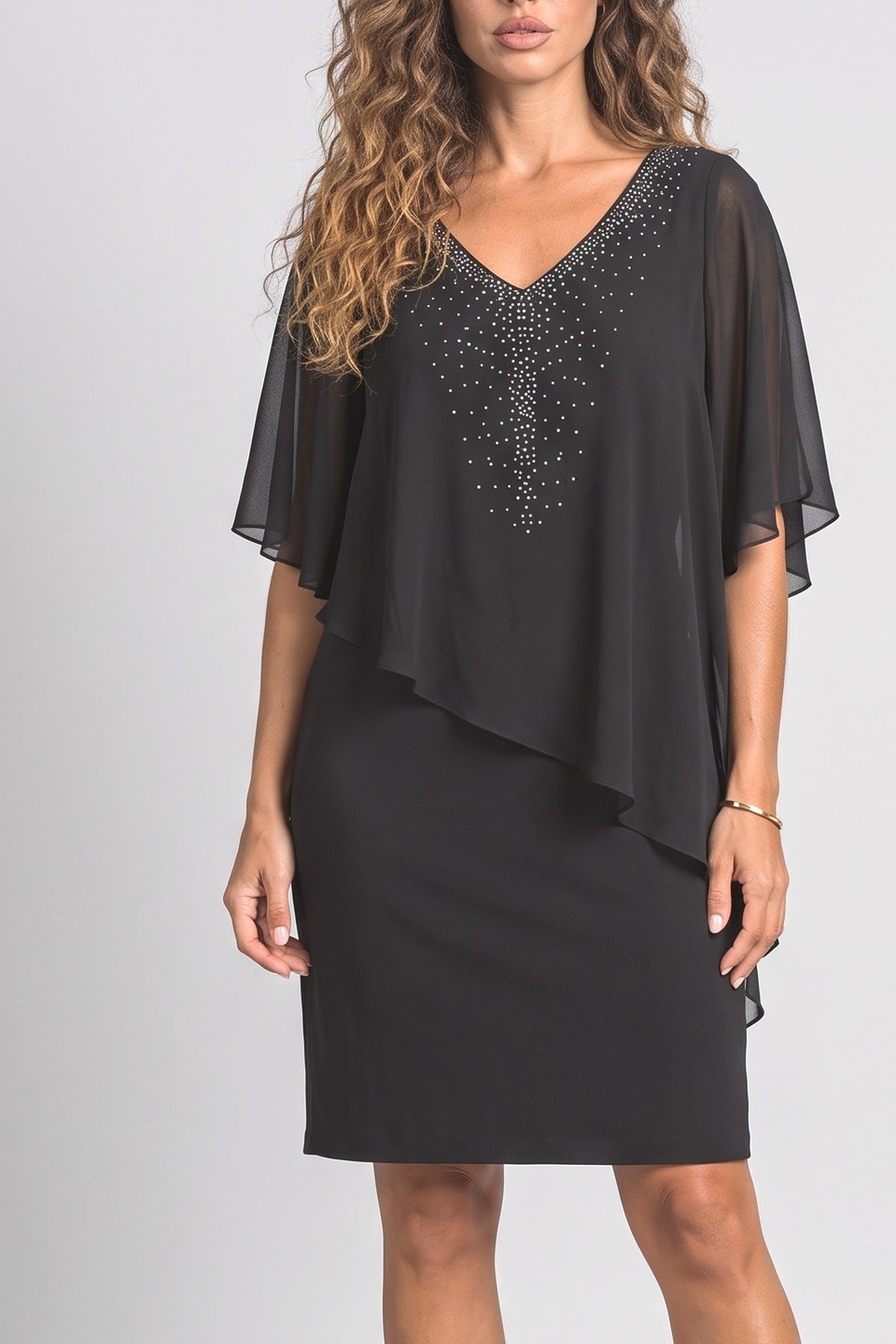 Cape Cocktail Dress, fabric detail