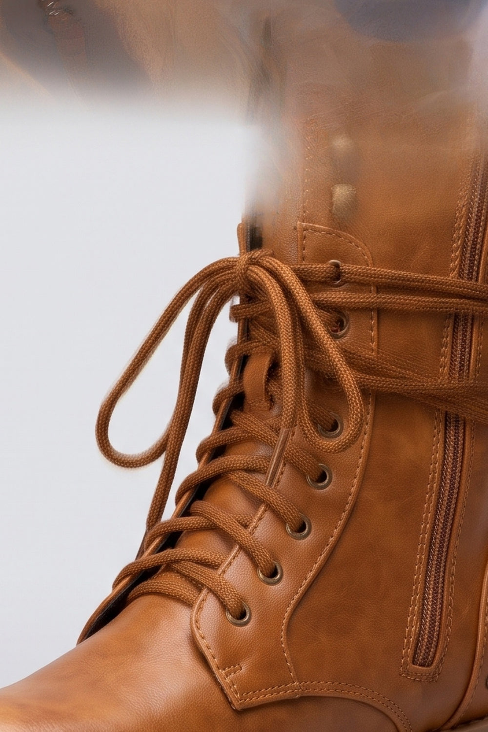 Lace Wrap Combat Boots, fabric detail