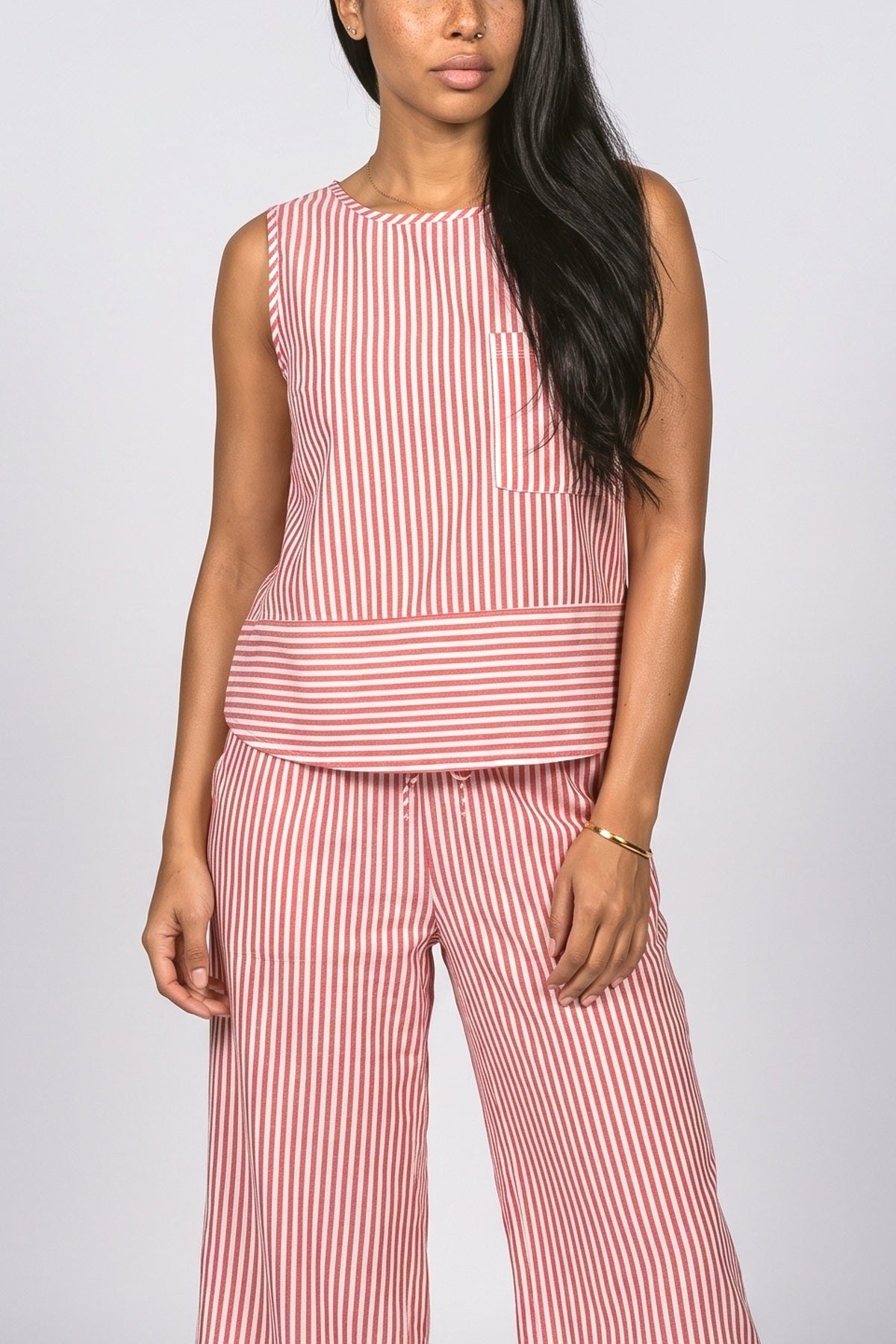 Striped Two Piece Outfit, fabric detail