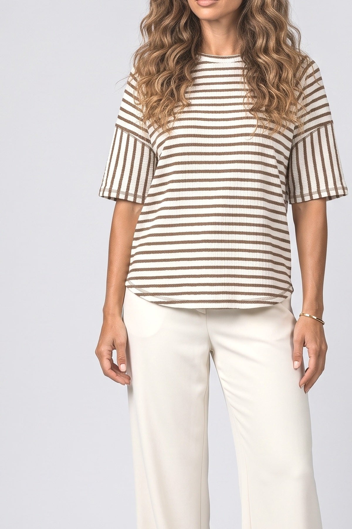 Striped T Shirt Women, fabric detail