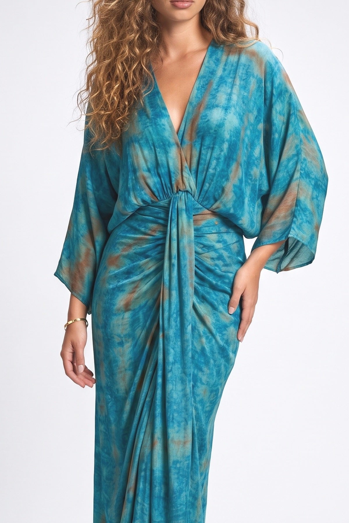 Illusion Printed Dress-3, fabric detail