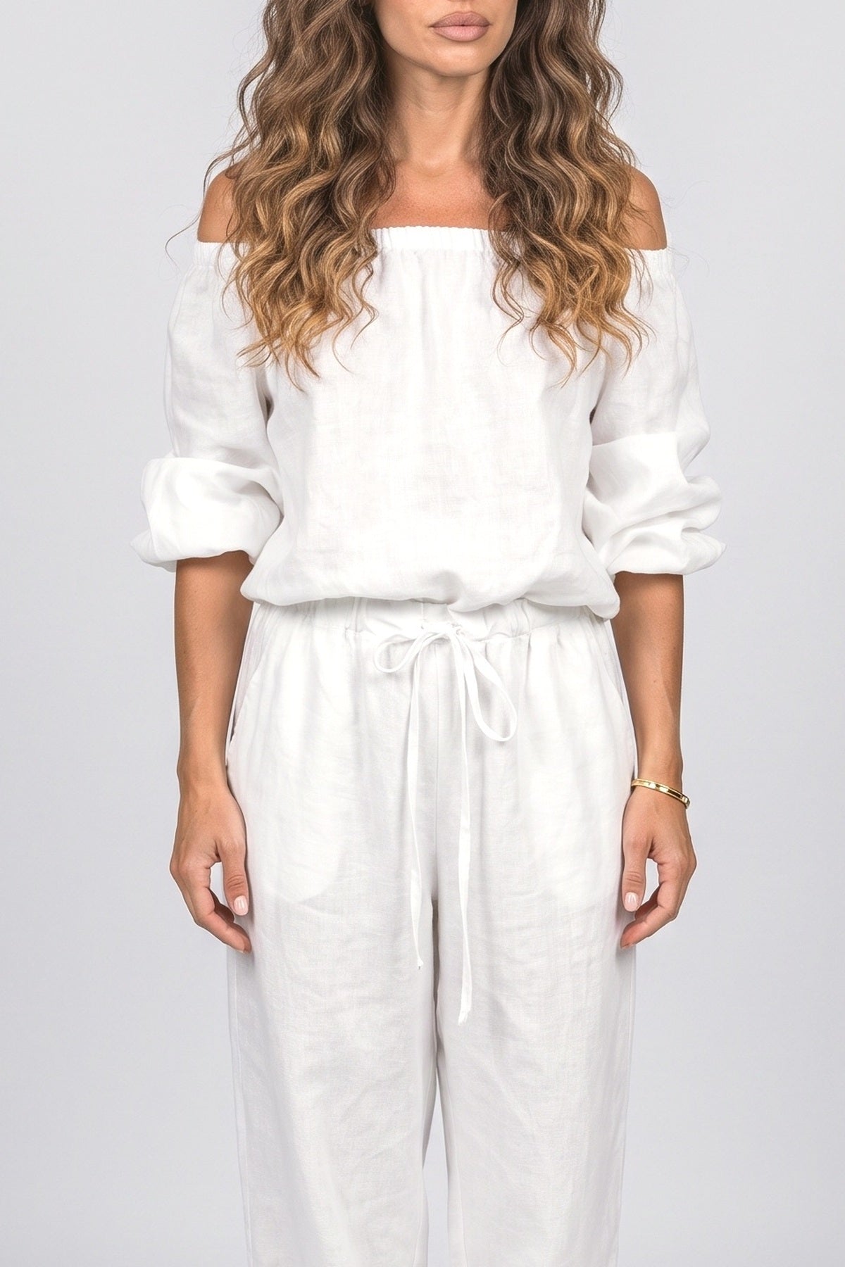 Off-Shoulder Two Piece Outfit, fabric detail