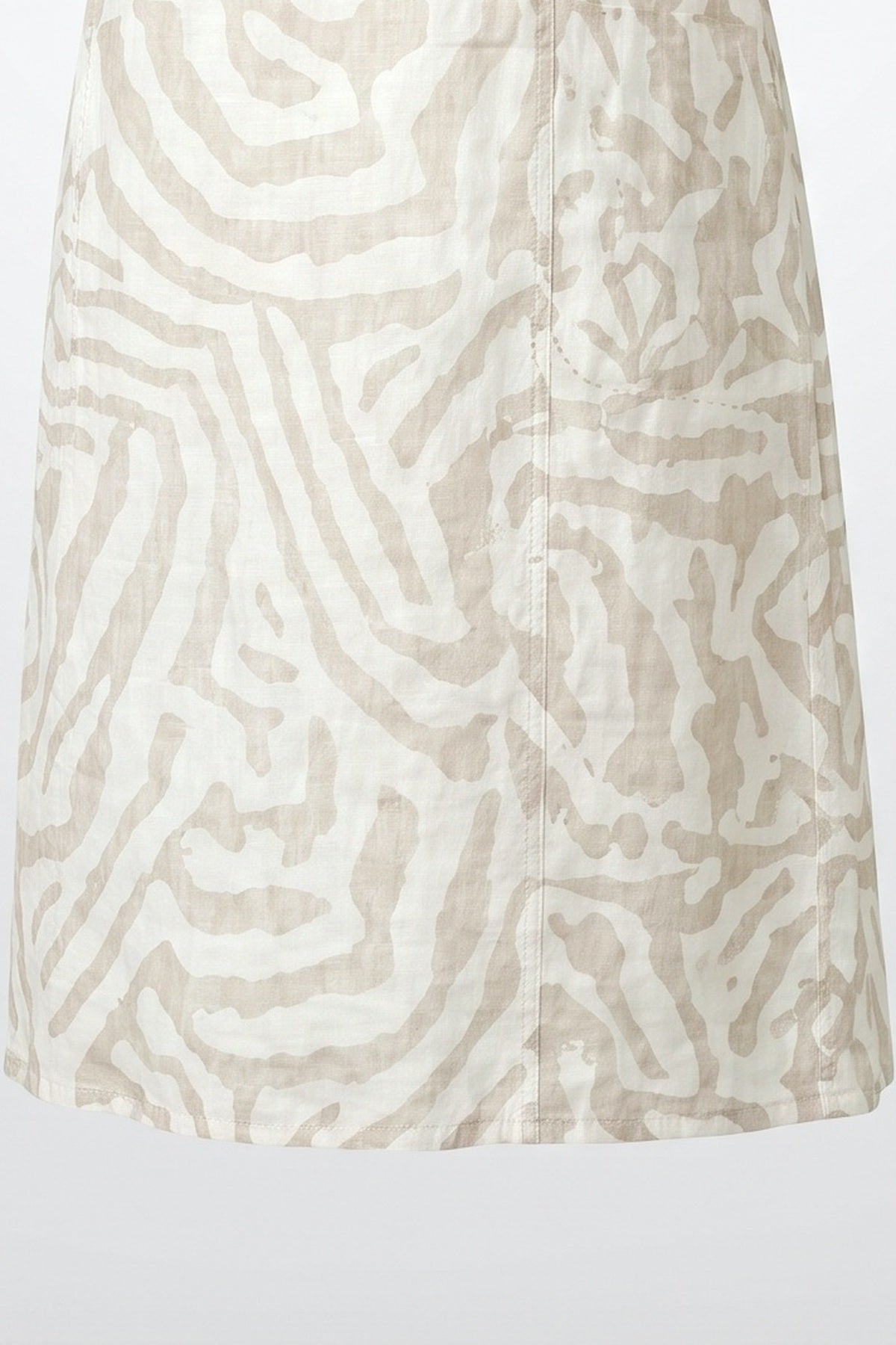 Linen Abstract Cap Sleeve Midi Dress, fabric detail