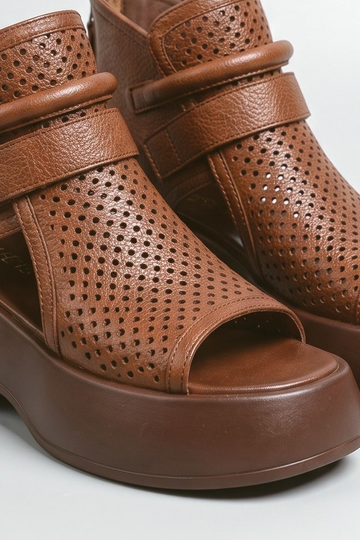 Cutout Platform Sandals, fabric detail