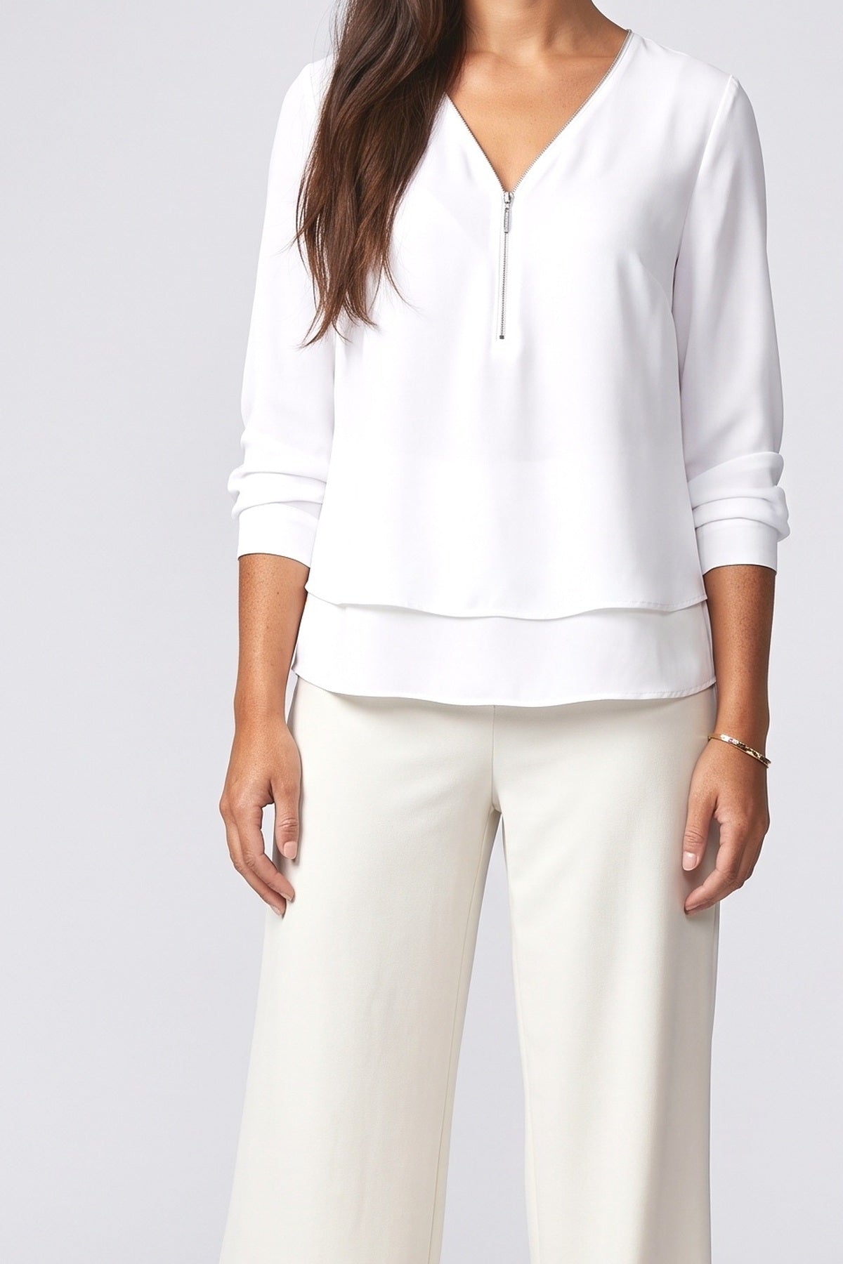 V-Neck Blouse, fabric detail