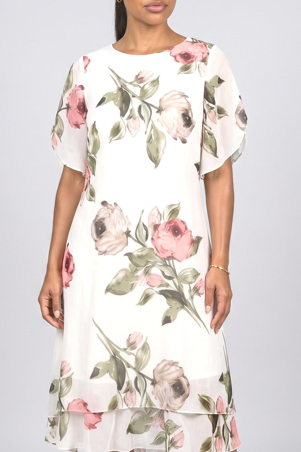 Chiffon Floral Midi Dress, fabric detail