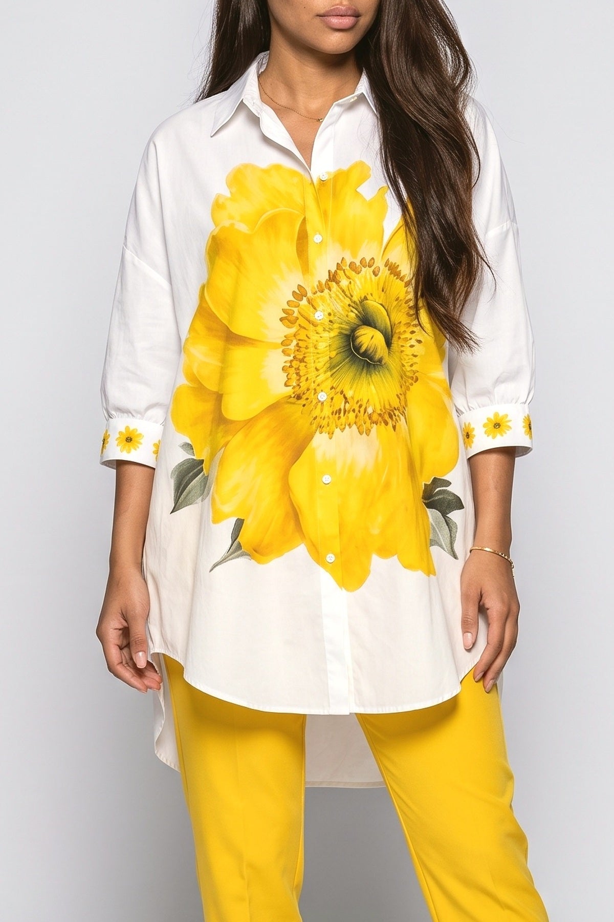 Floral Oversized Two Piece Outfit, fabric detail