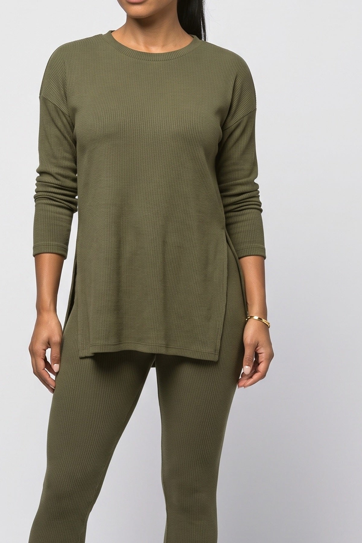 Long Sleeve Wide Leg Pants, fabric detail