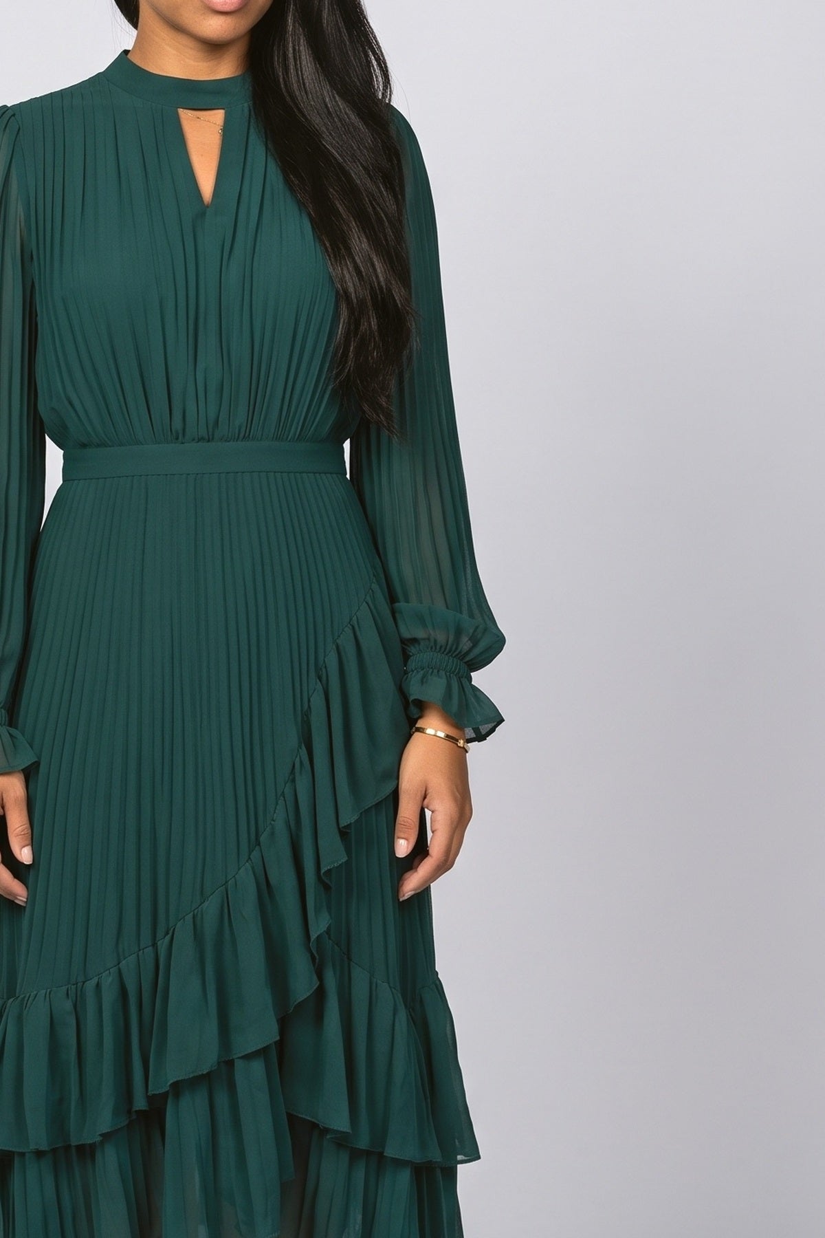Pleated Midi Dress, fabric detail