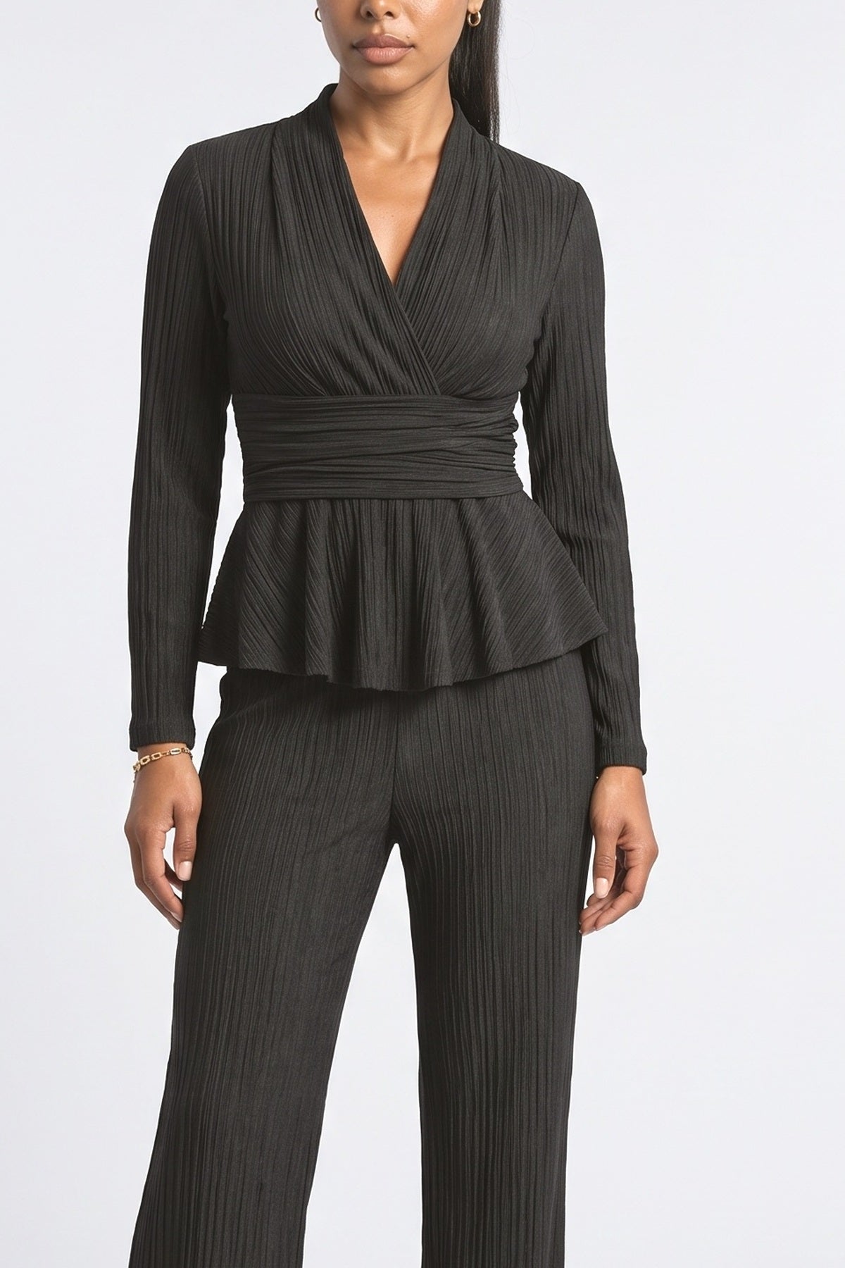 Pleated Two Piece Outfit, fabric detail