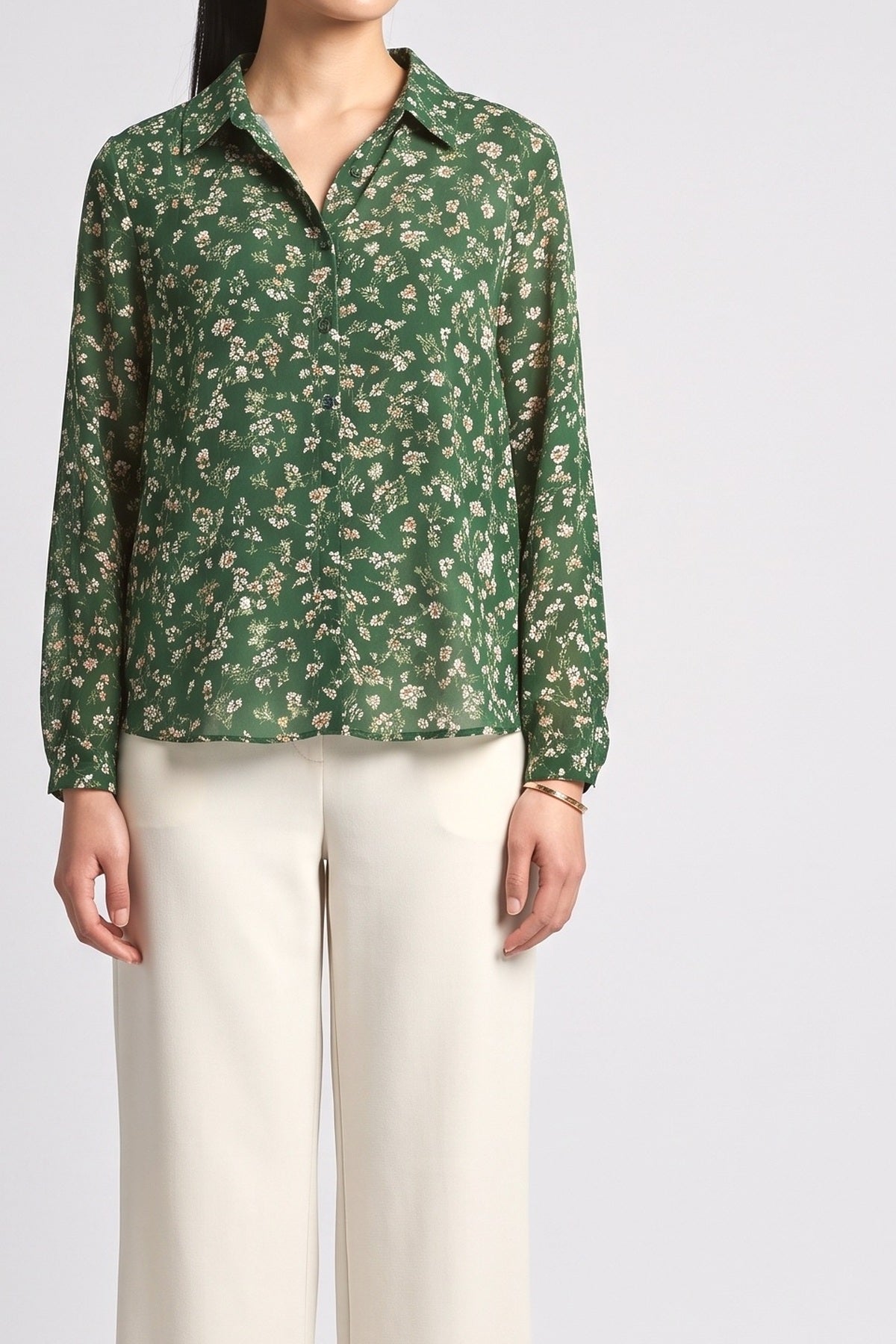 Floral Flowy Blouse, fabric detail