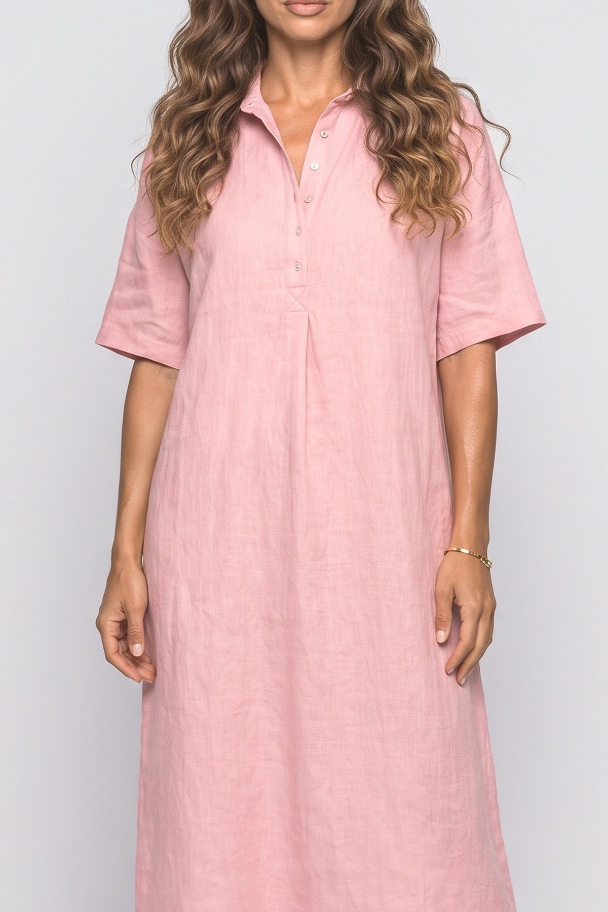 Linen Midi Dress, fabric detail