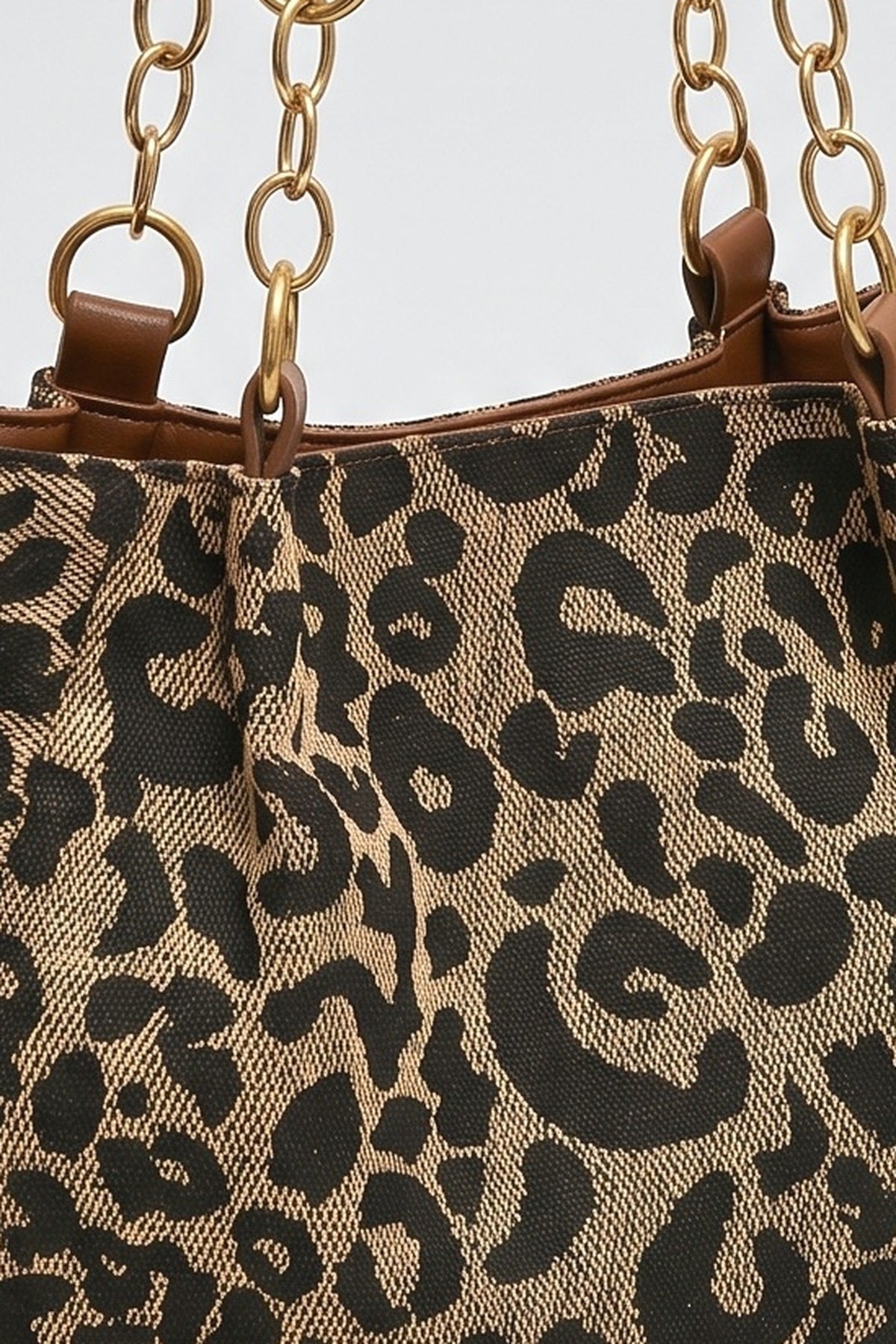 Leopard Tote Bag, fabric detail