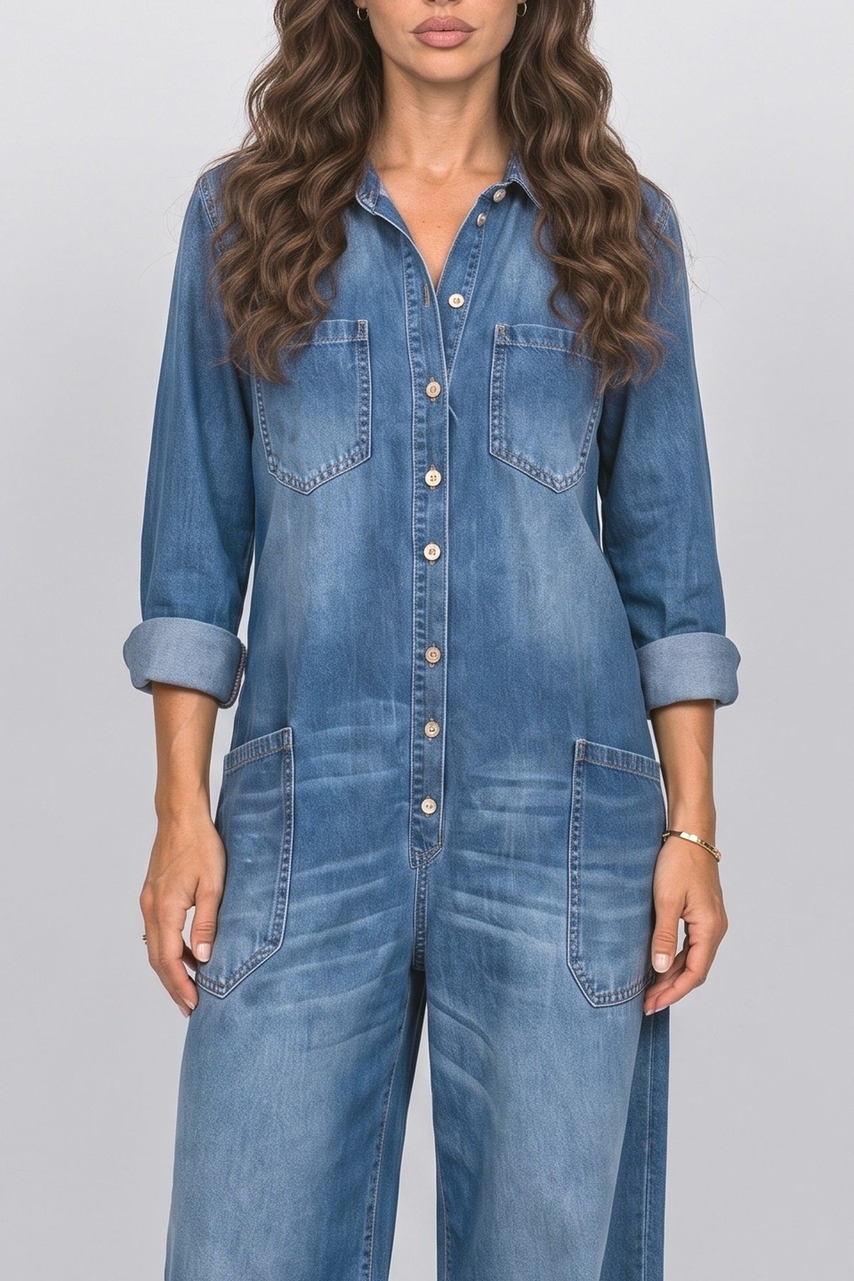 Denim Jumpsuit, fabric detail