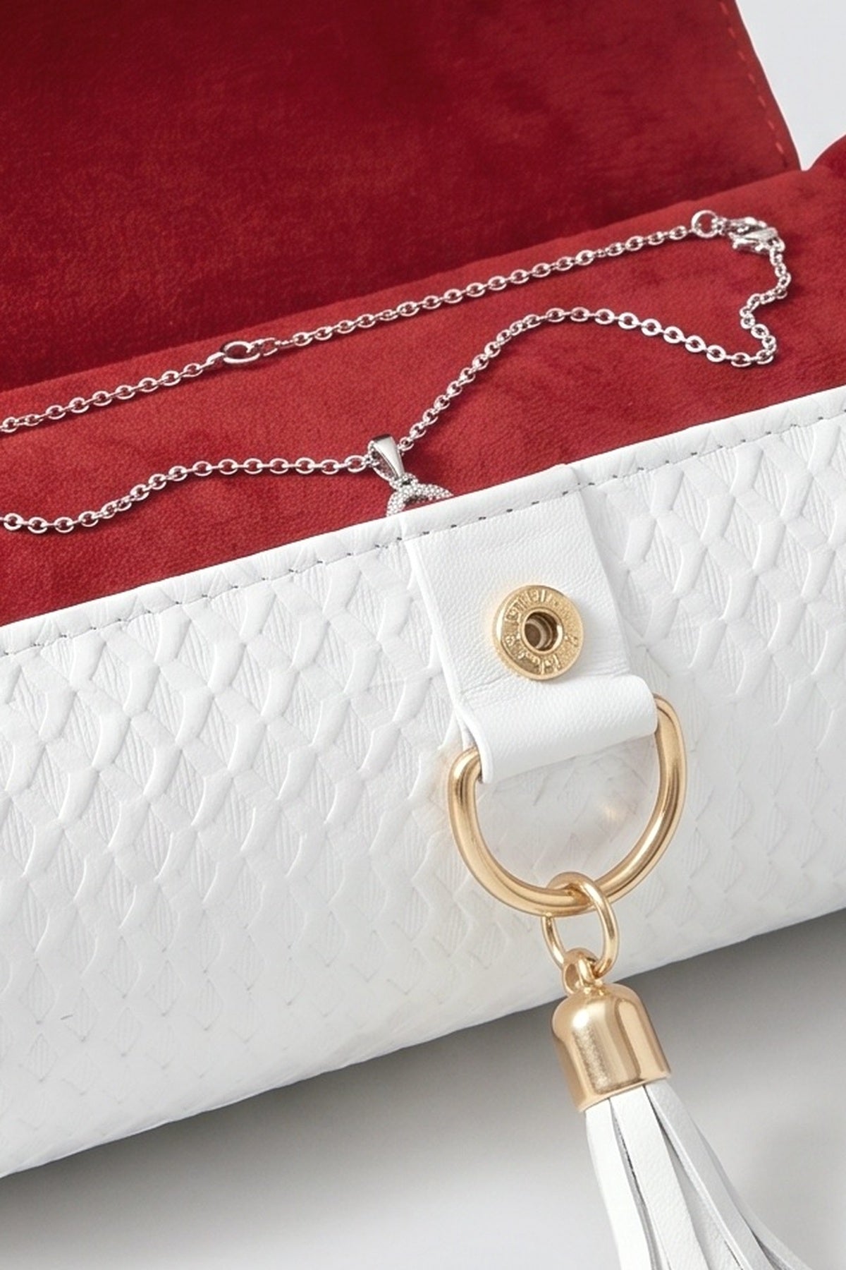 Necklace, fabric detail