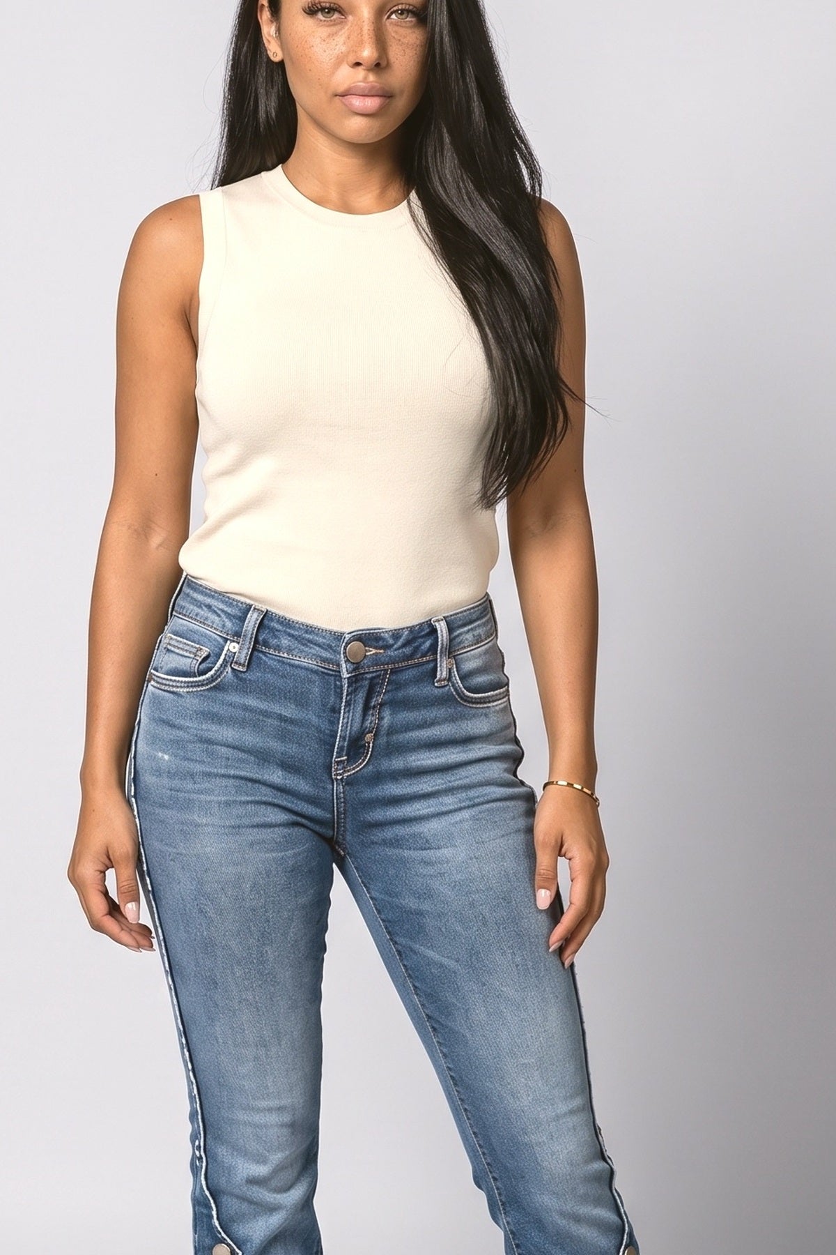 Blue Women's Jeans, fabric detail