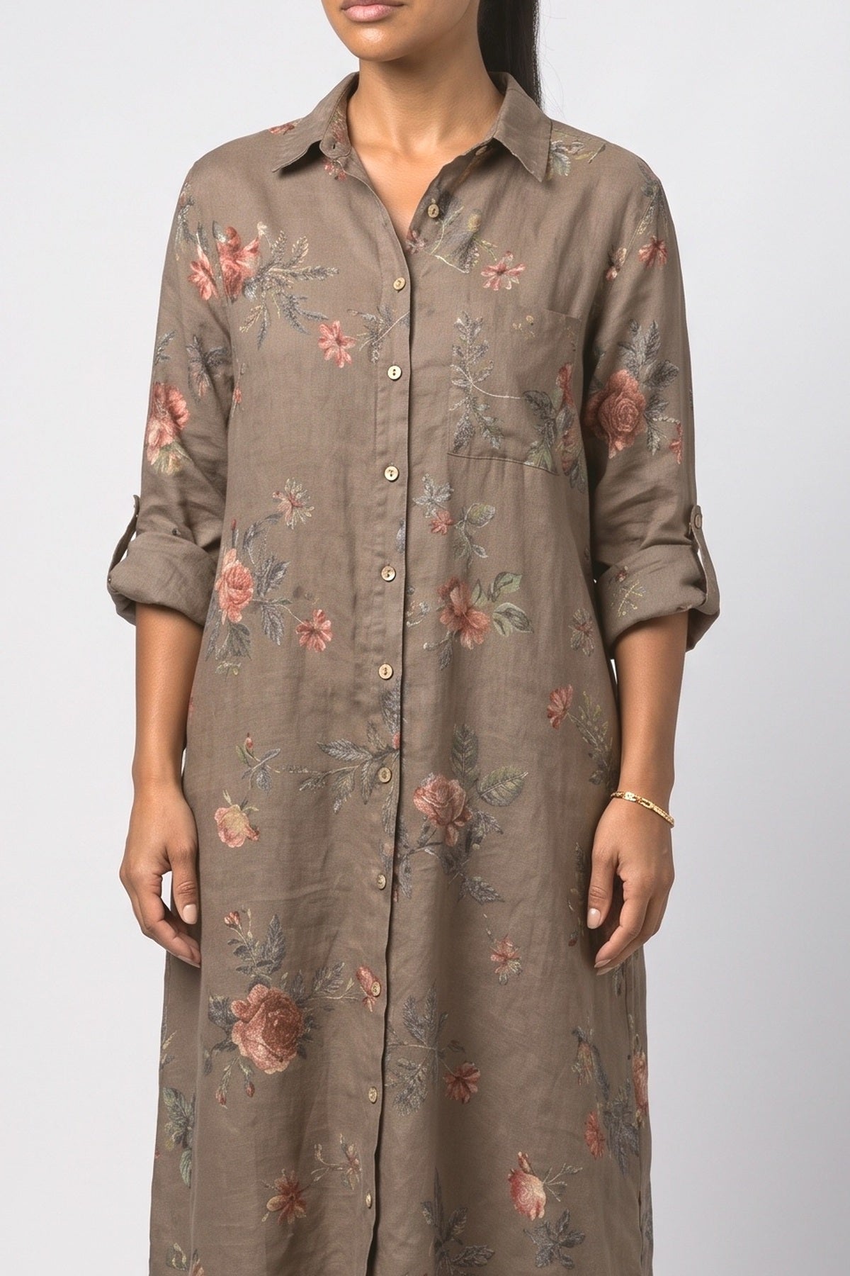 Floral Midi Dress, fabric detail