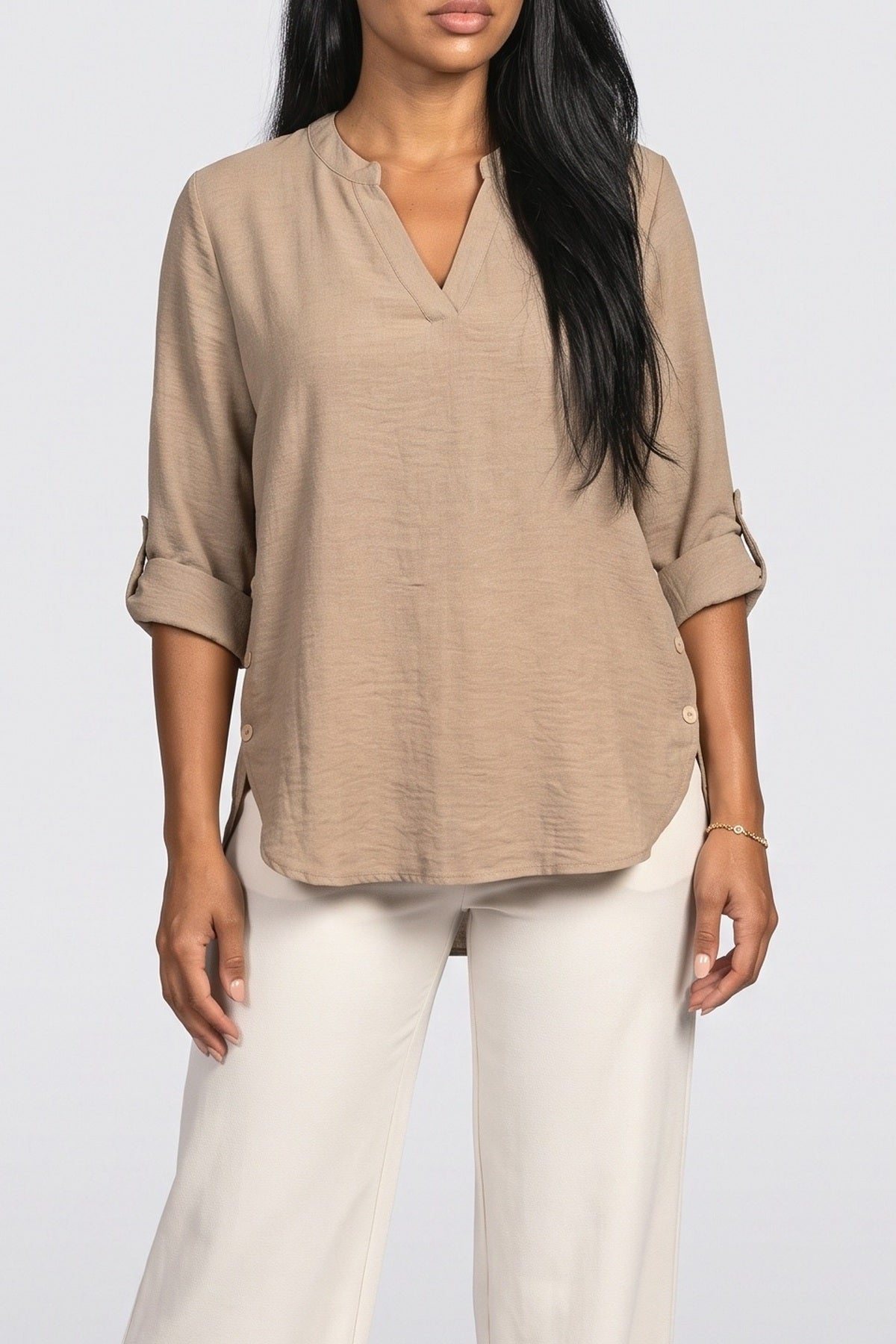 V-Neck Blouse, fabric detail
