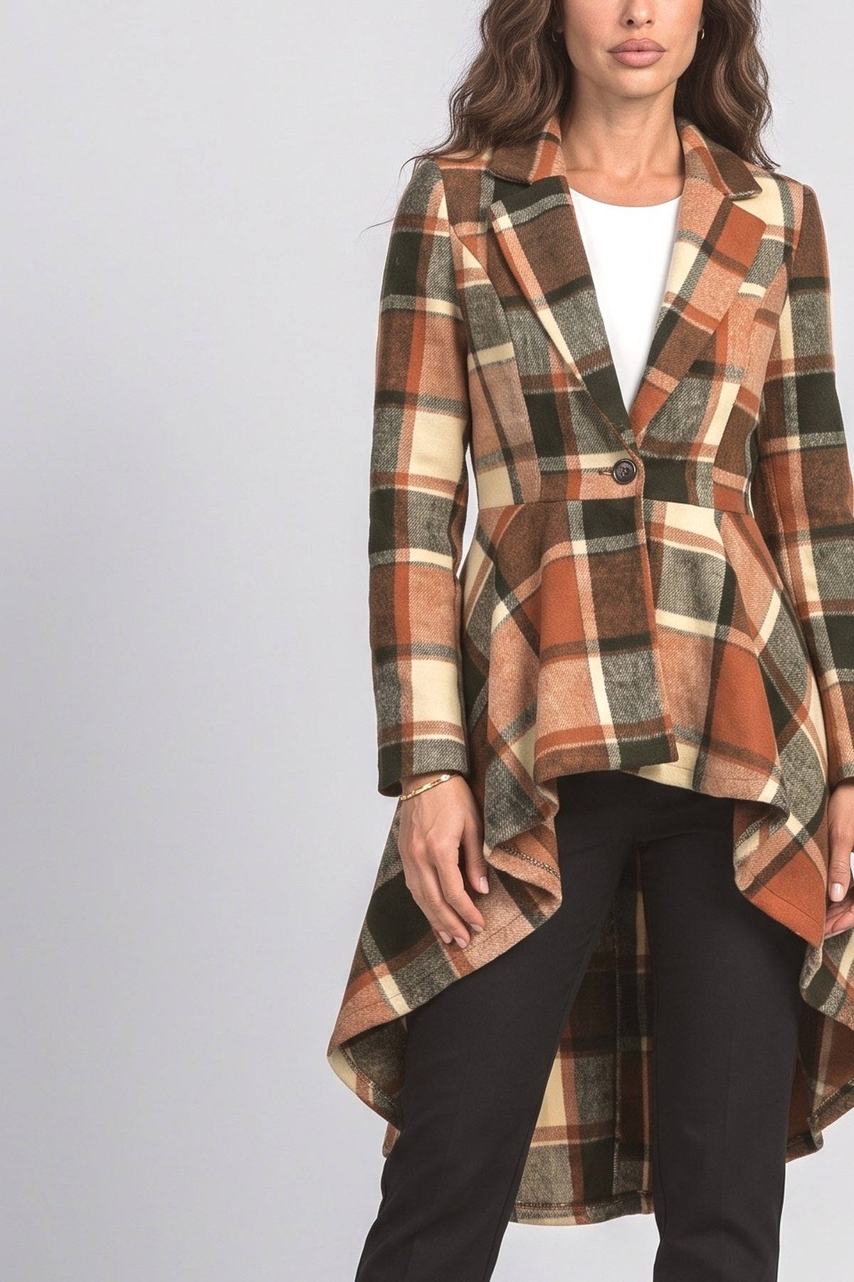 Plaid Wool Coat, fabric detail