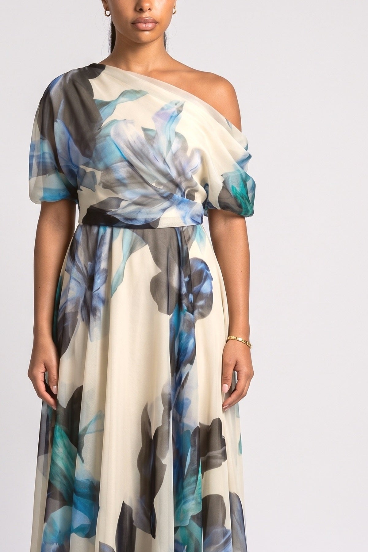 Blue Strappy Dress, fabric detail