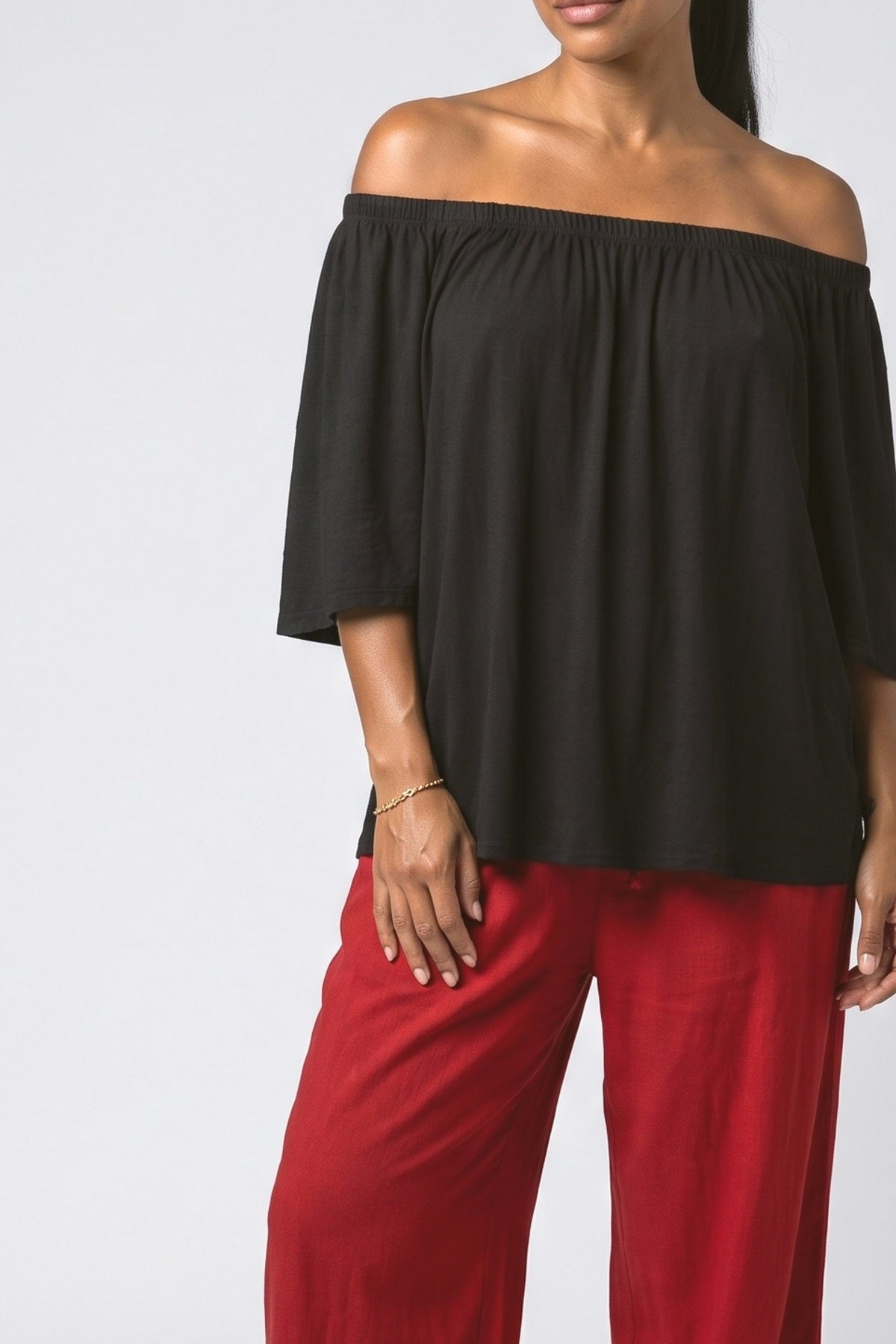 Off-Shoulder Two Piece Outfit, fabric detail
