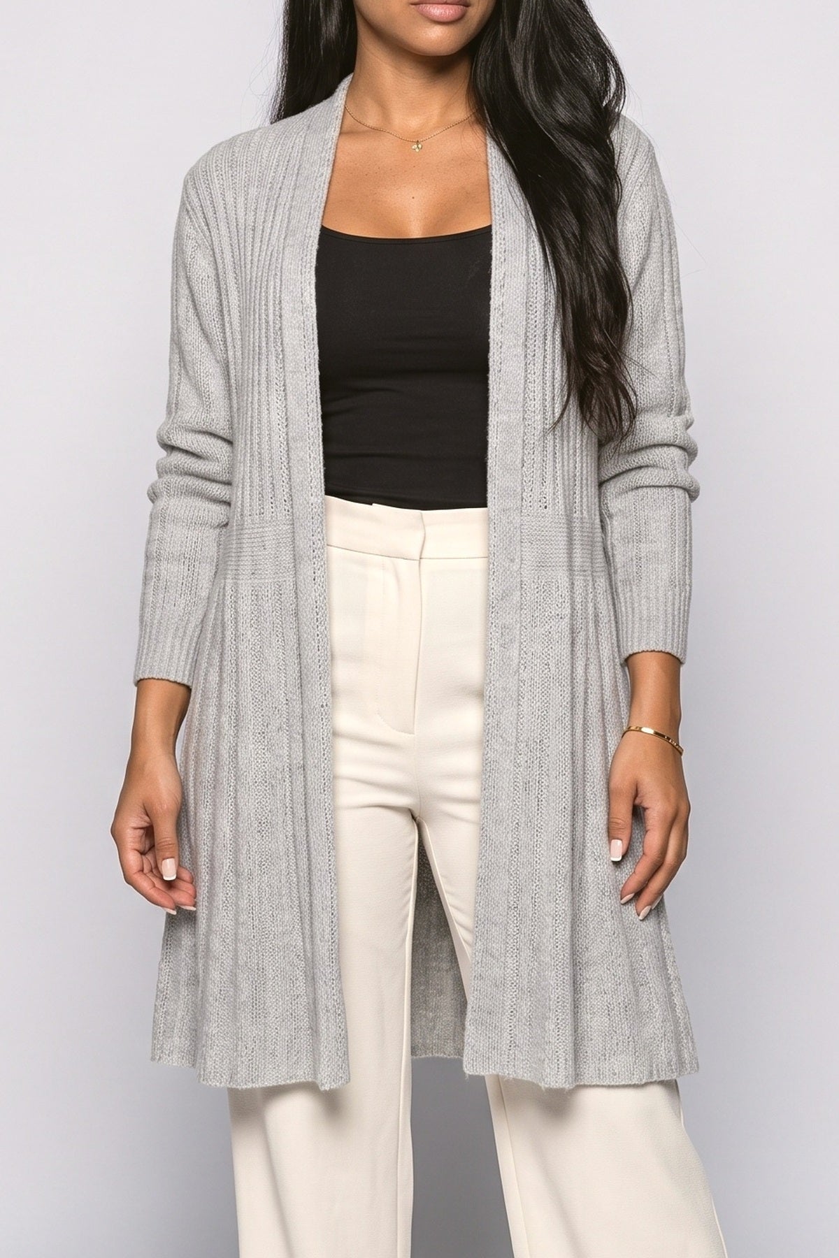 Ribbed Knit Cardigan, fabric detail
