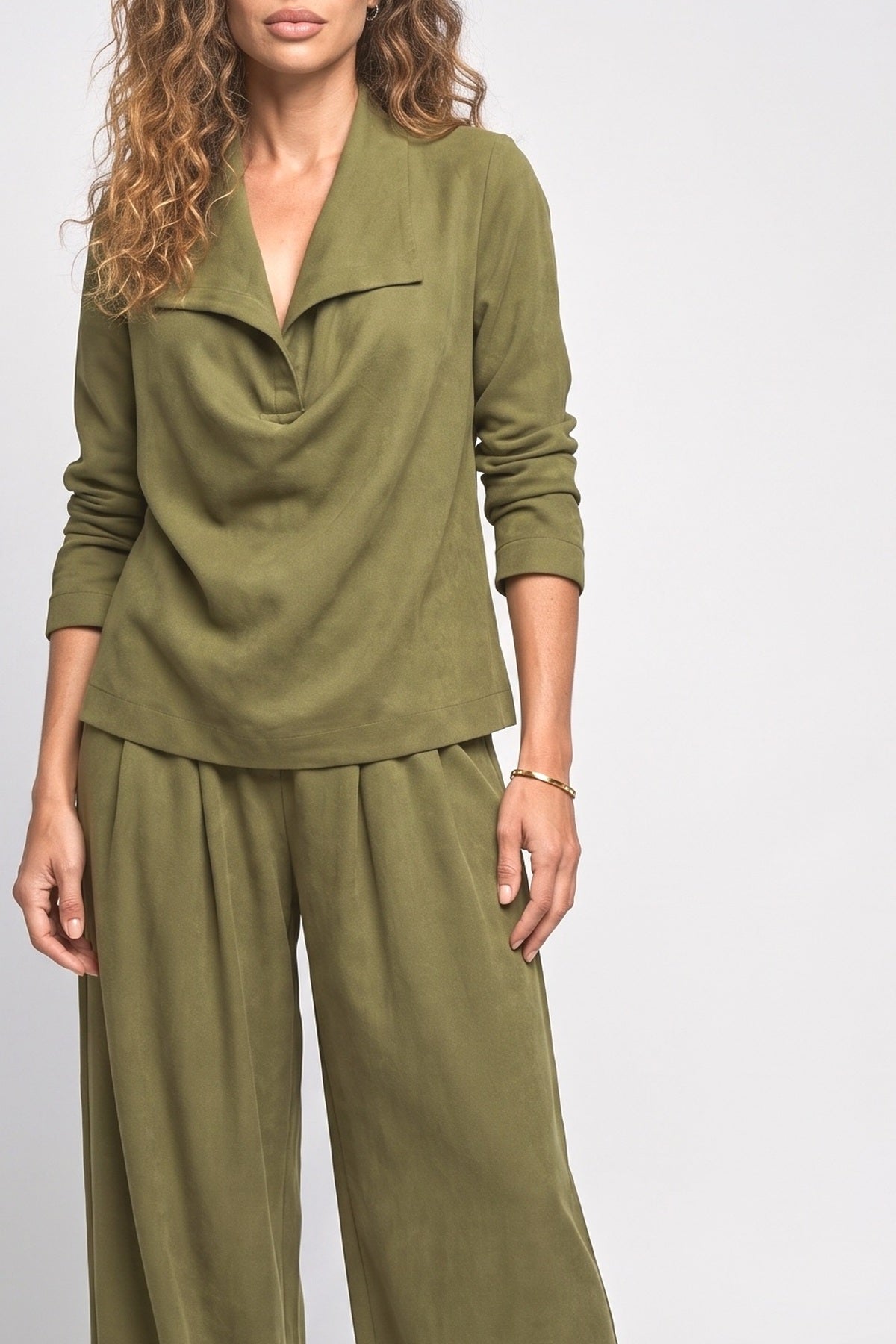 Knit Draped Two Piece Outfit, fabric detail