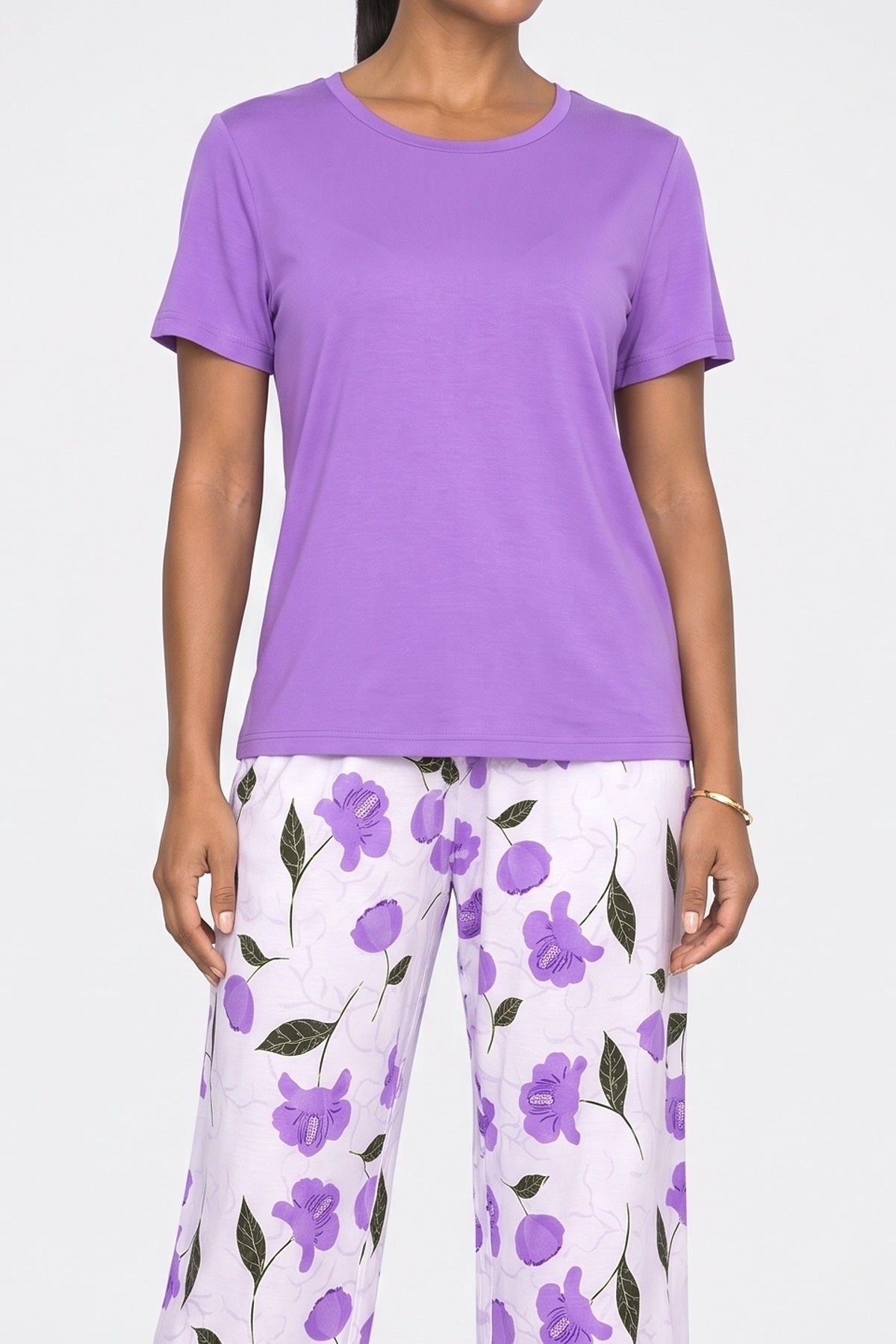 Floral Women's Pajamas, fabric detail
