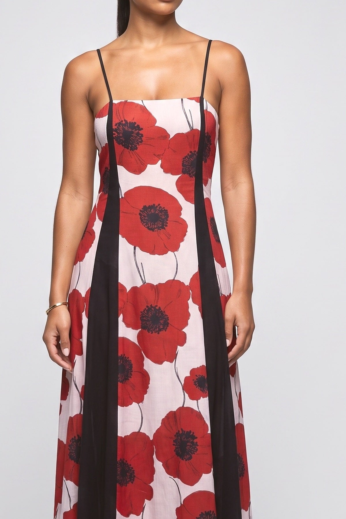 Red Maxi Dress, fabric detail