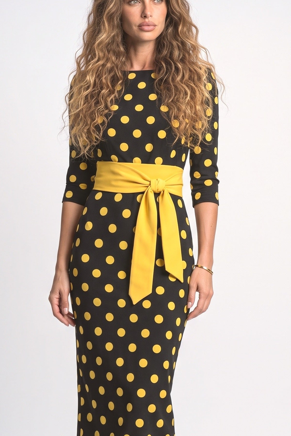 Polka Dot Midi Dress, fabric detail