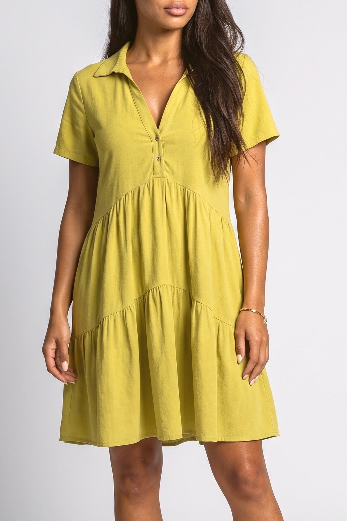 V-Neck Tiered Summer Dress, fabric detail