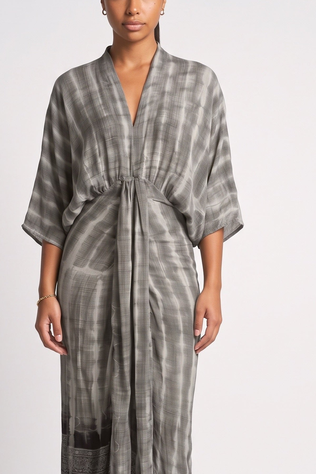 Illusion Printed Dress-8, fabric detail
