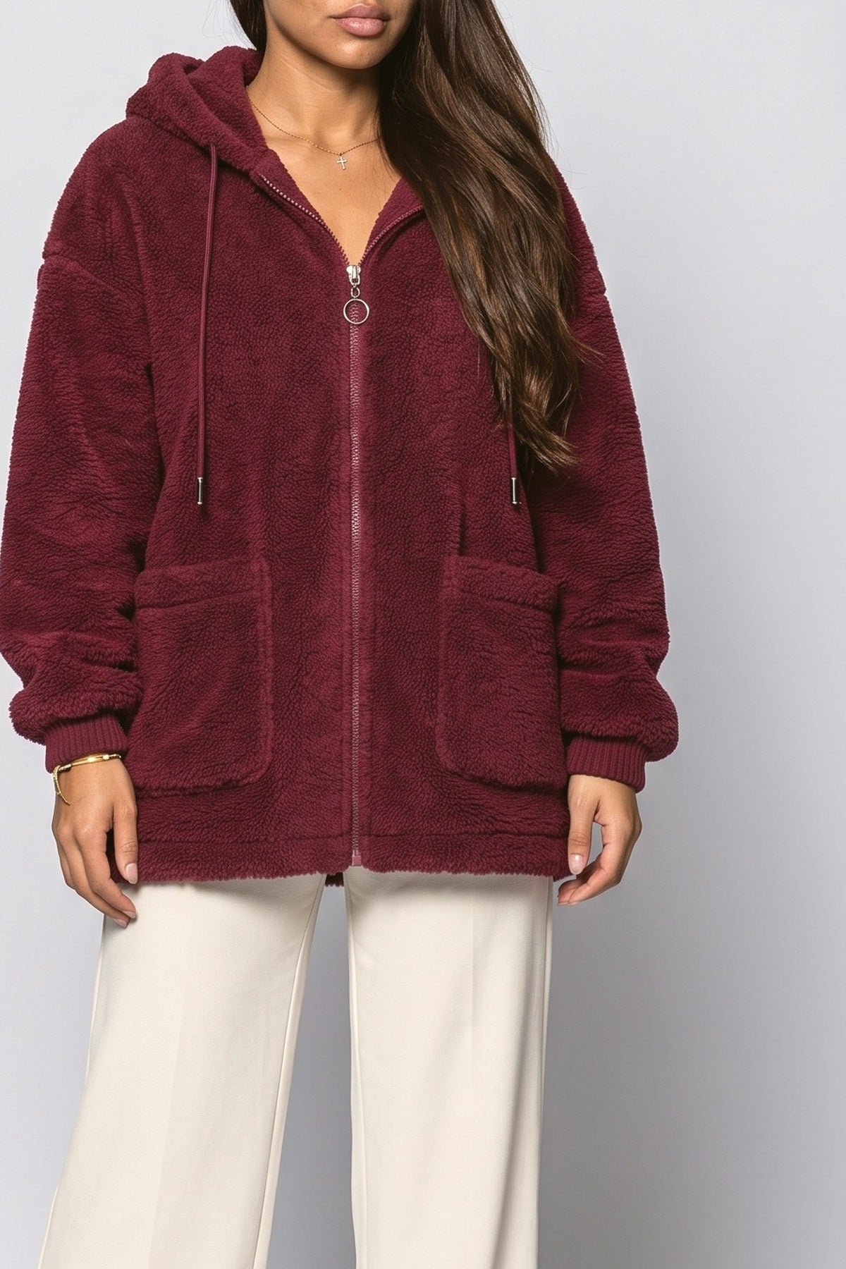 Oversized Fleece Jacket, fabric detail